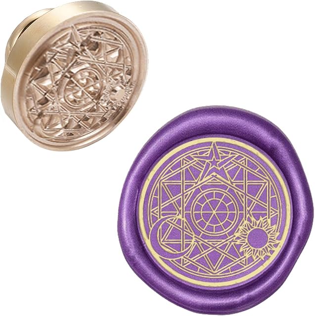 CRASPIRE Wax Seal Stamp Head Magic Circle Removable Sealing Brass Stamp Head for Creative Gift Envelopes Invitations Cards Decoration