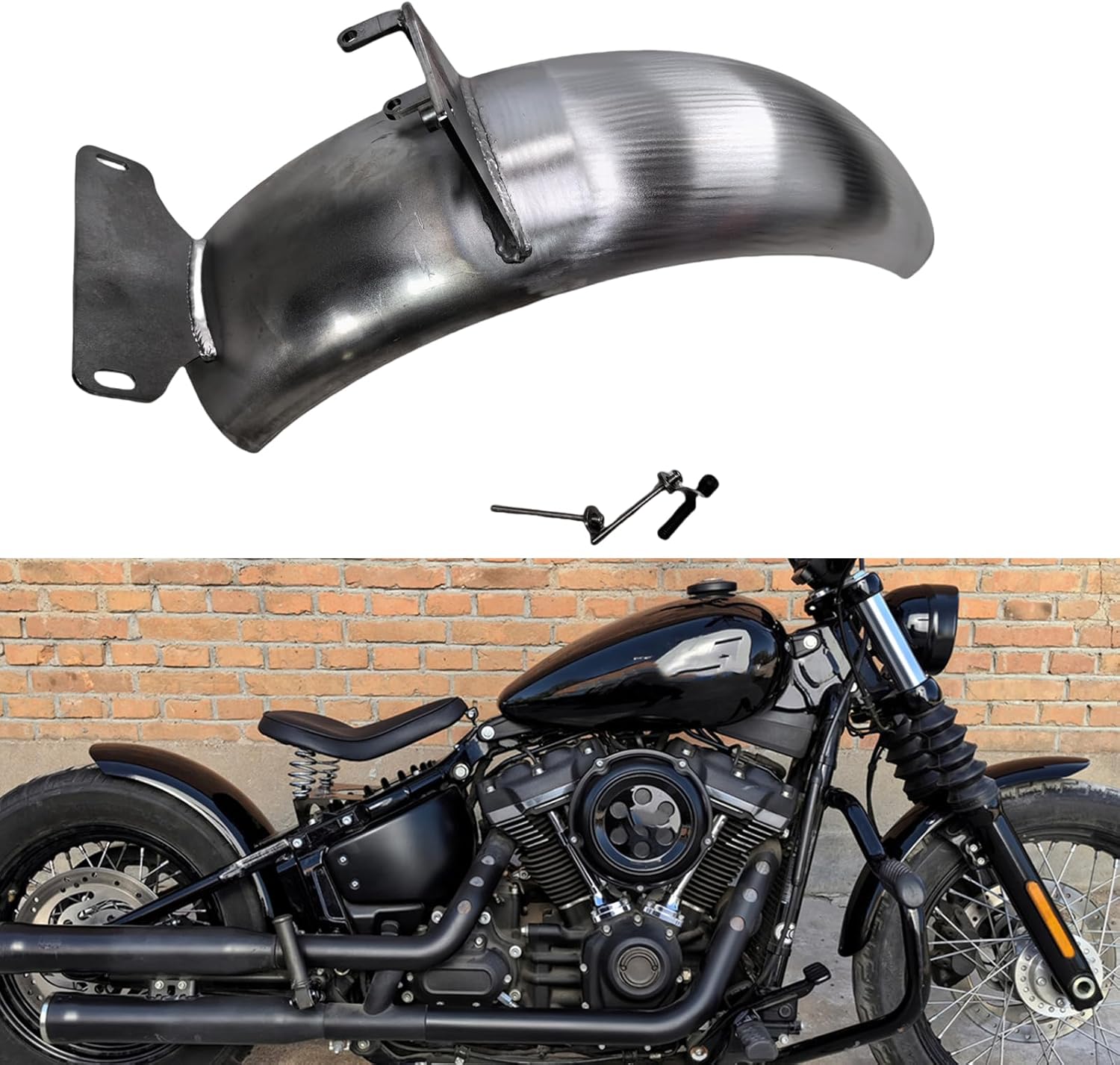 Motorcycle Rear Fender Mudguard For Harley Street Bob FXBB 2019-2024 2020 Silvery Black
