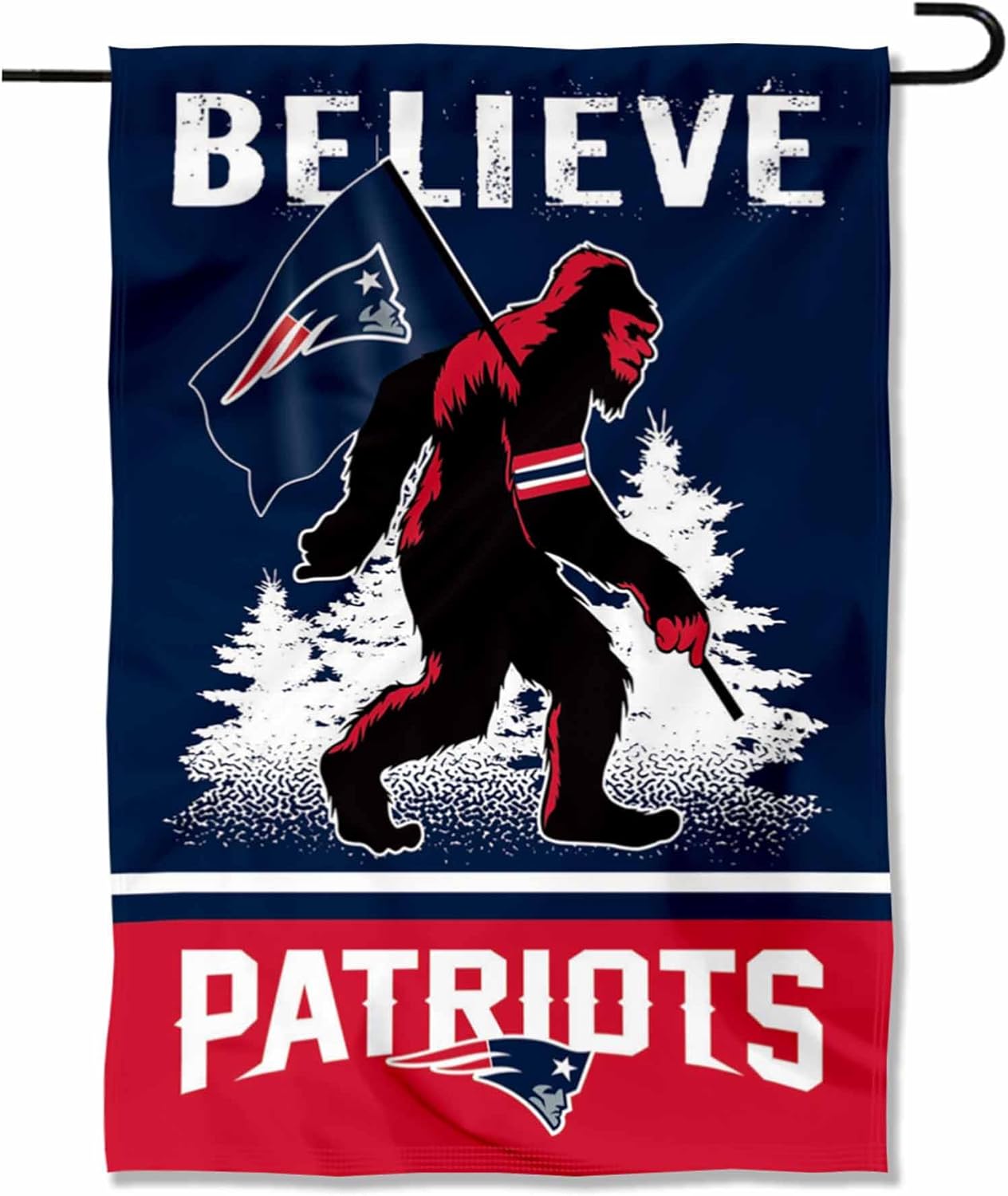 WinCraft New England Patriots Bigfoot Sasquatch Believe Yard Garden Banner Flag