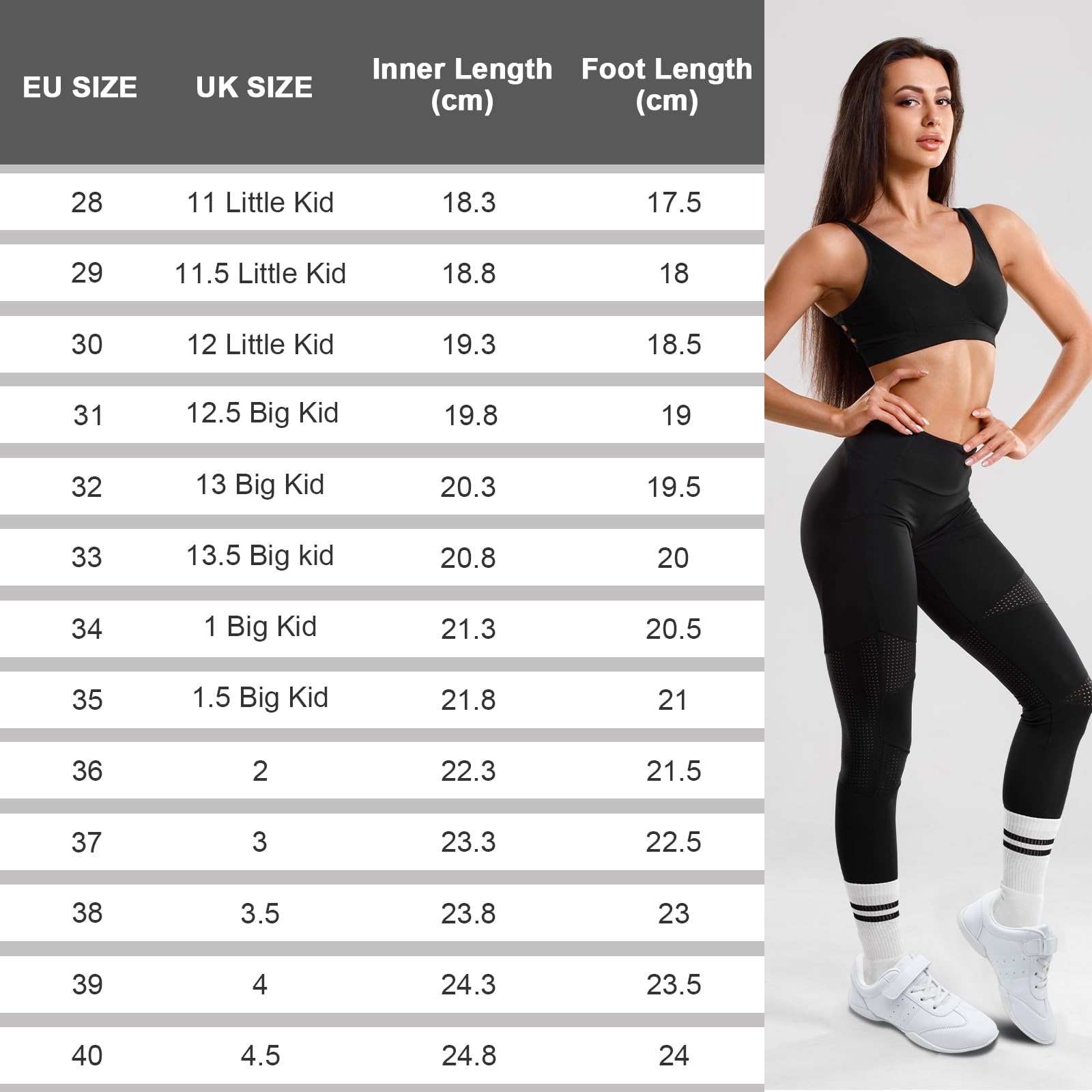 Cheerleading Chaussures De Pom-Pom Girl pour Filles Chaussures De Cheer Légères pour Femmes Sneakers De Danse Jazz Gymnastique Yoga Compétition
