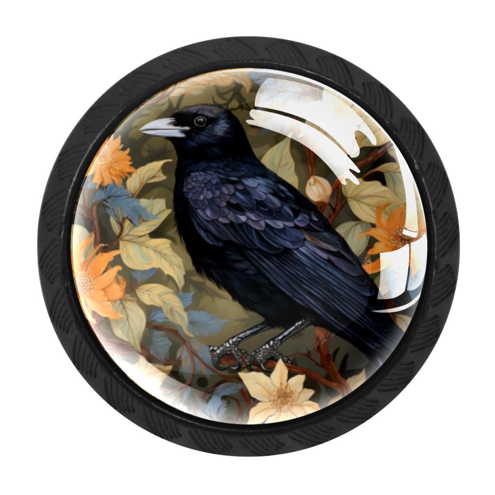 Chenzzzz Multicolored 04 4 Pcs Crow Crystal Glass Cabinet Knob Drawer Pull Handle For Kitchen Cupboard Dresser Wardrobe Etc