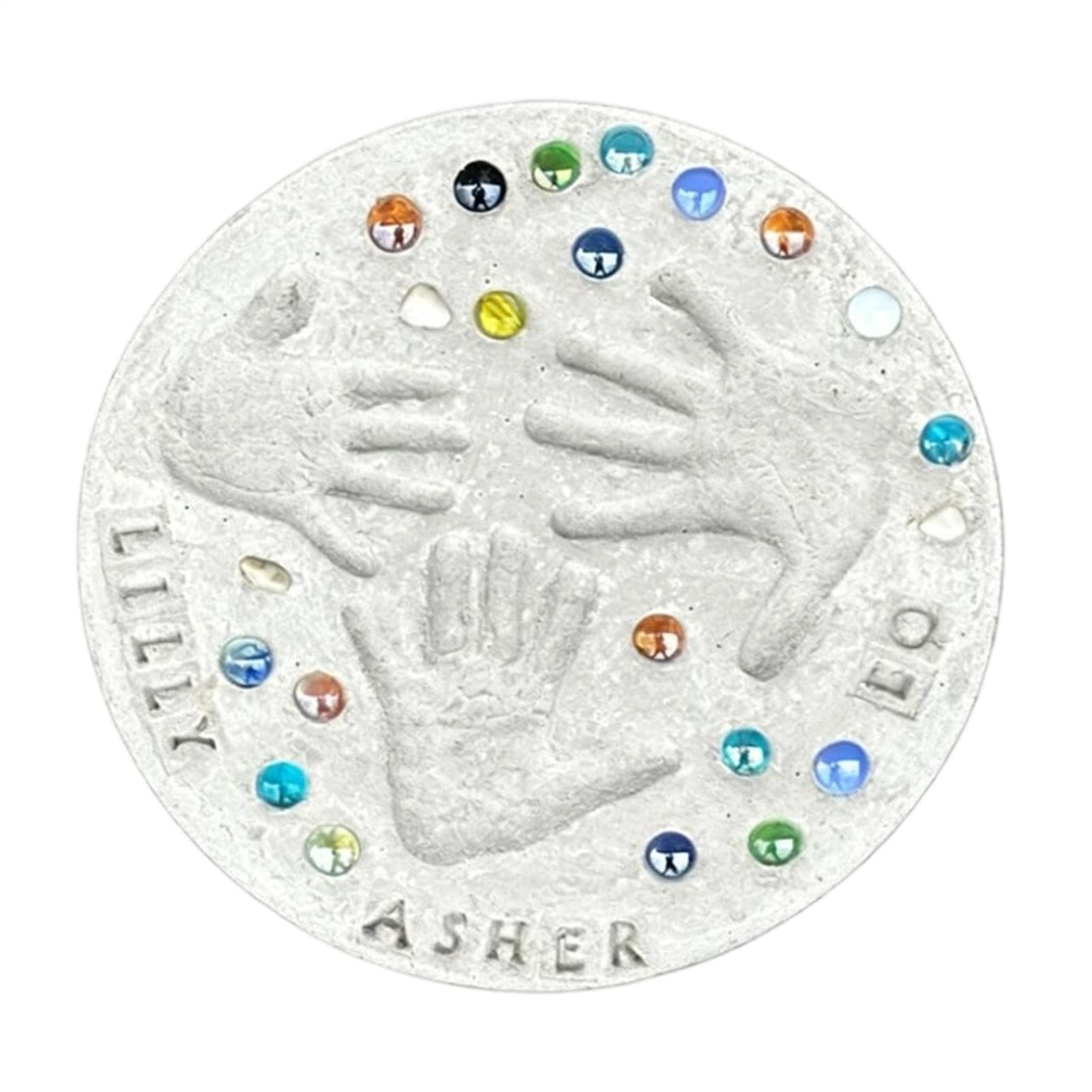 Handprint Stepping Stones Kit, 10 Inch Funny DIY Stepping Stone Moulds Kit, Steppings Stones Kids Set with 26 Letter Stamps, Handmade Handprint Garden Paving Slabs Set, for Garden Decor