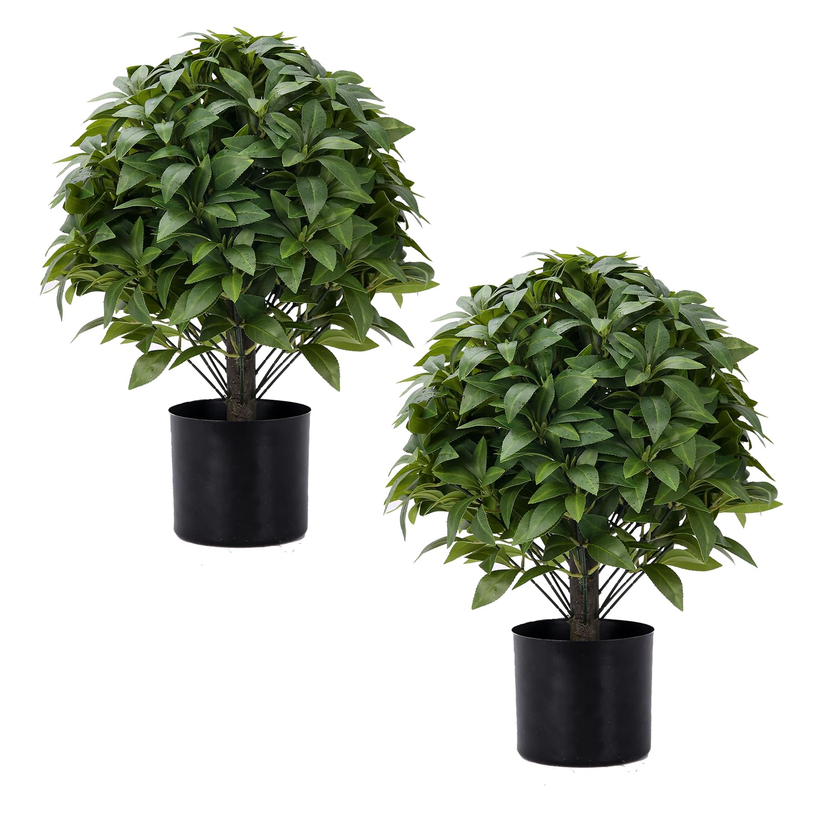 20" Outdoor Evergreens in Outdoor Faux Boxwood Artificial Shrub Potted Plant for Indoor Porch of Home and Office 2 Pieces a Set Topiary Trees