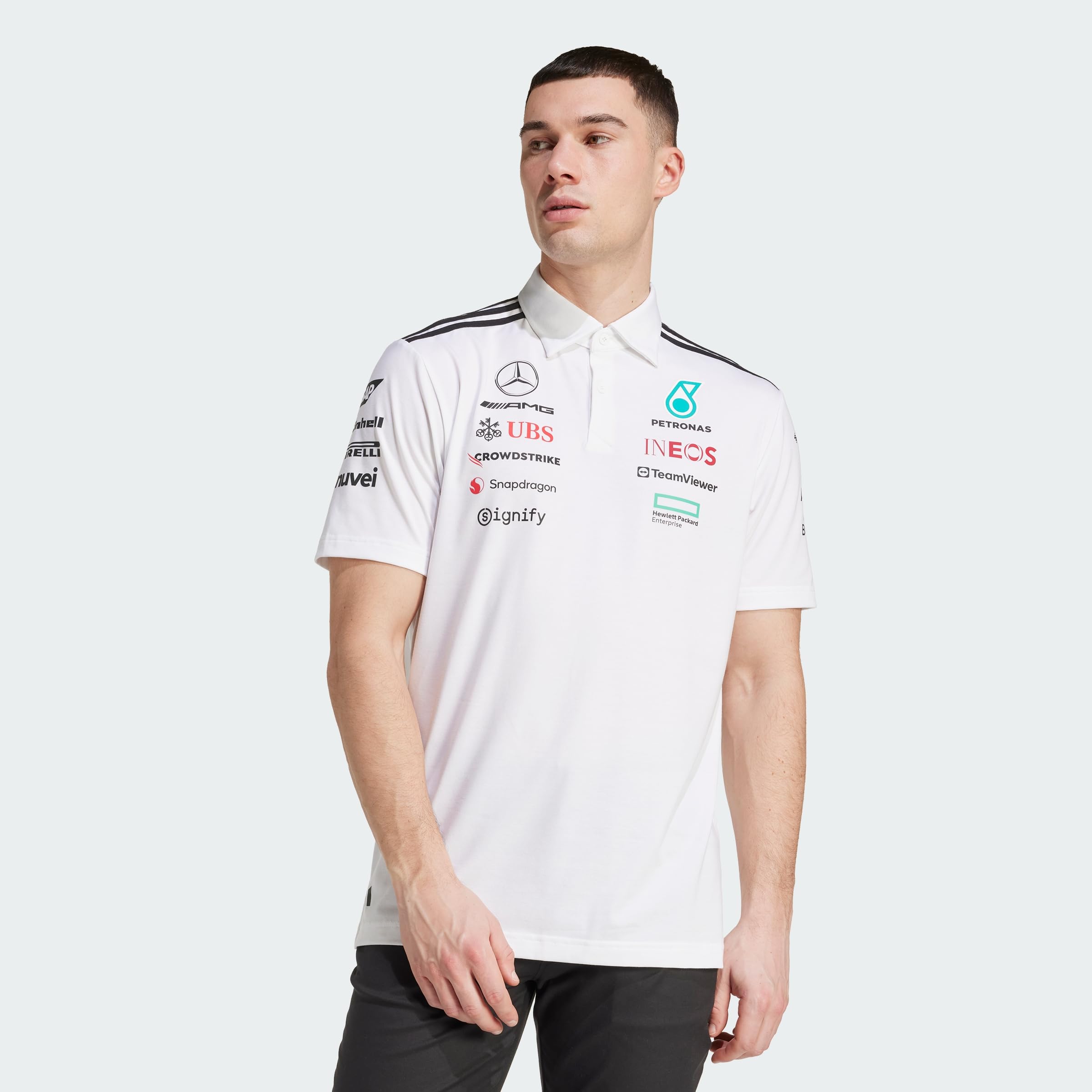 Adidas Men's Blanc Mercedes Amg Polo Petronas Formula One Team
