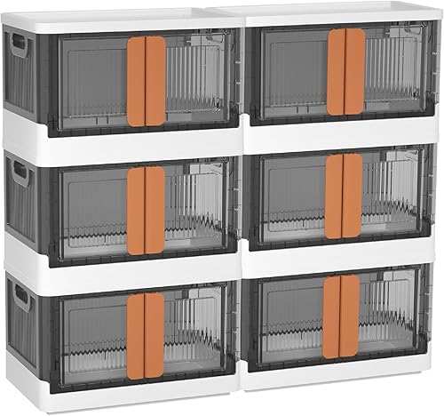 Wondersome Contenedores de almacenamiento plegables Paquete de 6 contenedores grandes apilables de 8.5 galones33.8 cuartos de galĂłn para ropa, Wondersome Contenedores de almacenamiento plegables Paquete de 6 contenedores grandes apilables de 8.5 galones33.8 cuartos de galĂłn para ropa,