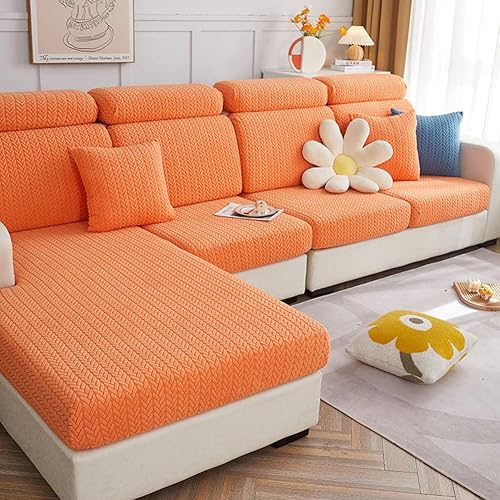 Miniatura 10 de vctops Funda de sofá de jacquard suave, funda elástica para sofá, funda elástica para sofá, parte inferior elástica, protector de muebles