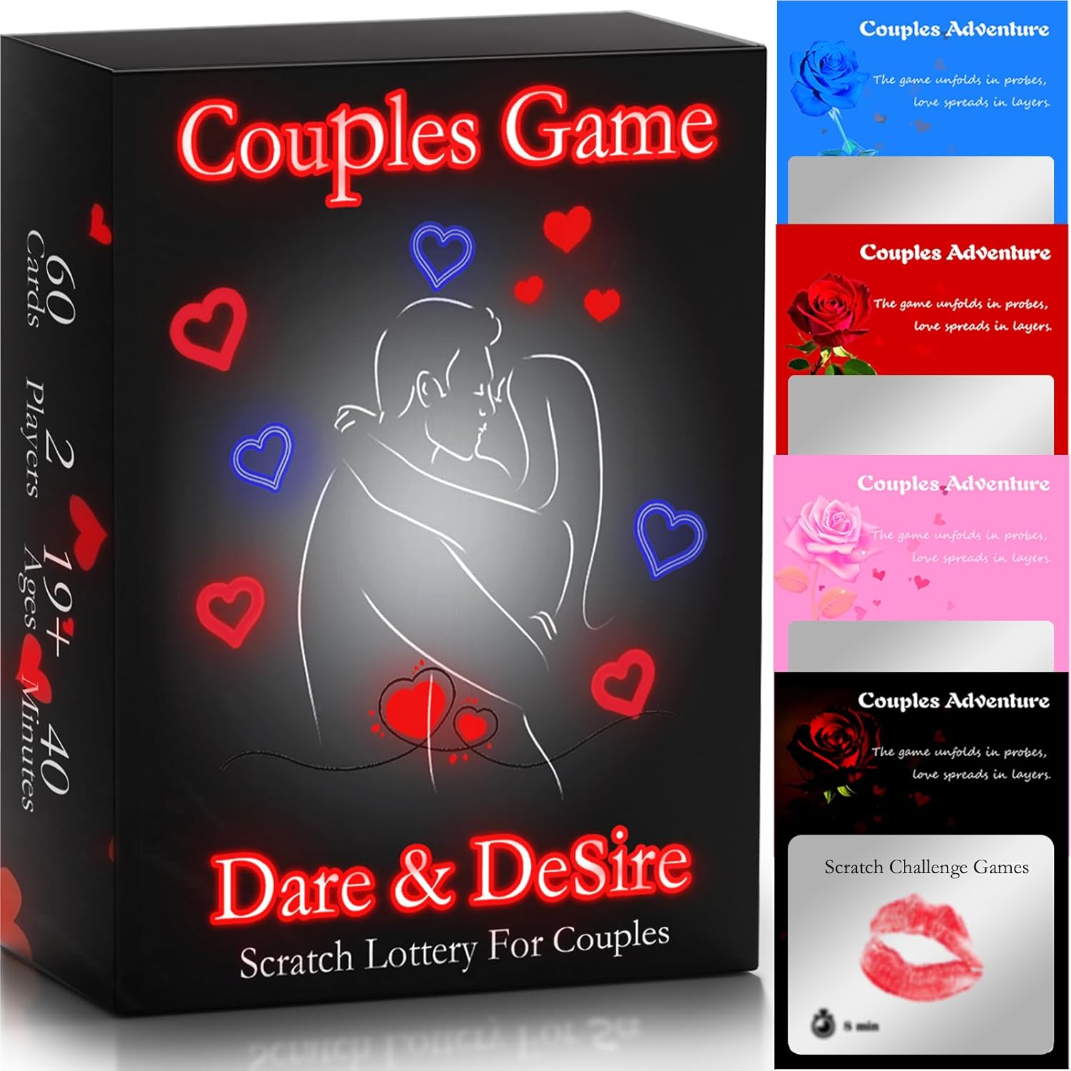 MHYHLQ Jeux à gratter pour couples adultes - 60 idées de cartes coquines pour une soirée romantique et intime, idéales pour la Saint-Valentin_voghion.com