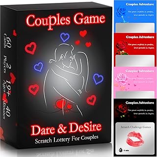 Scratch Off Card Couples Games for Adults - 60 Spicy Romantic Couple Imtimacy Date Night Ideas Card Game for Dating, Valentine's Gifts Cards for Couples, Deep Connection Bedroom Game