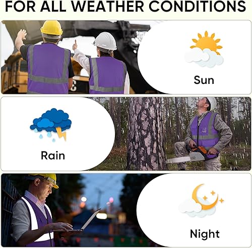 Vista 68 de TICONN Chaleco de seguridad reflectante de alta visibilidad clase II chaleco de malla para mujeres y hombres cumple con las normas ANSI Blanco