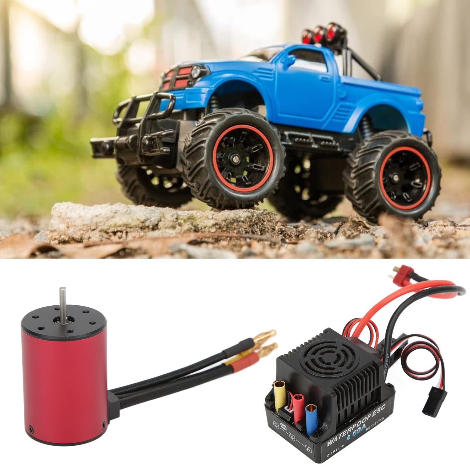 RC CAR BEZ PRZEDSTAWNIK Silnik ESC Ustaw części ulepszenia części powszechnie kompatybilne o wysokim momencie obrotowym aluminiowe obudowy dla 1/10 2S 3S Racing Czerwony Czerwony
