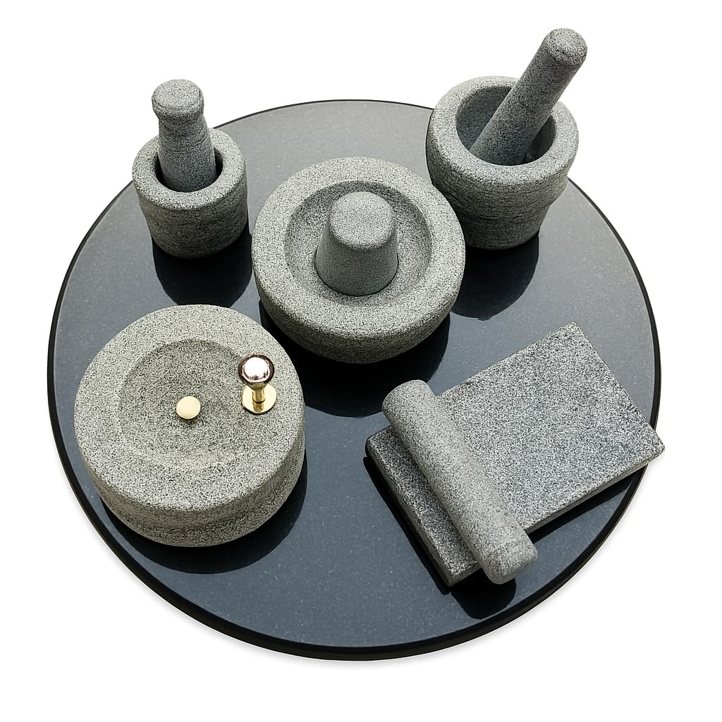 EZAHK Stone Miniature Kitchen Set for Kids, Pooja and Grahapravesam, Traditional Home, Make Your Littles Time Full Fun-Filled - Kitchen Playsets, Grey