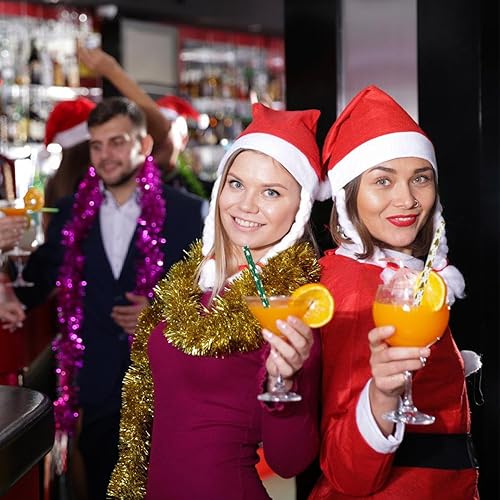 Miniatura 6 de NINU 100 pajitas de papel de Navidad, pajitas de copo de nieve para decoración de fiestas de Navidad y regalos de Navidad, 8 estilos