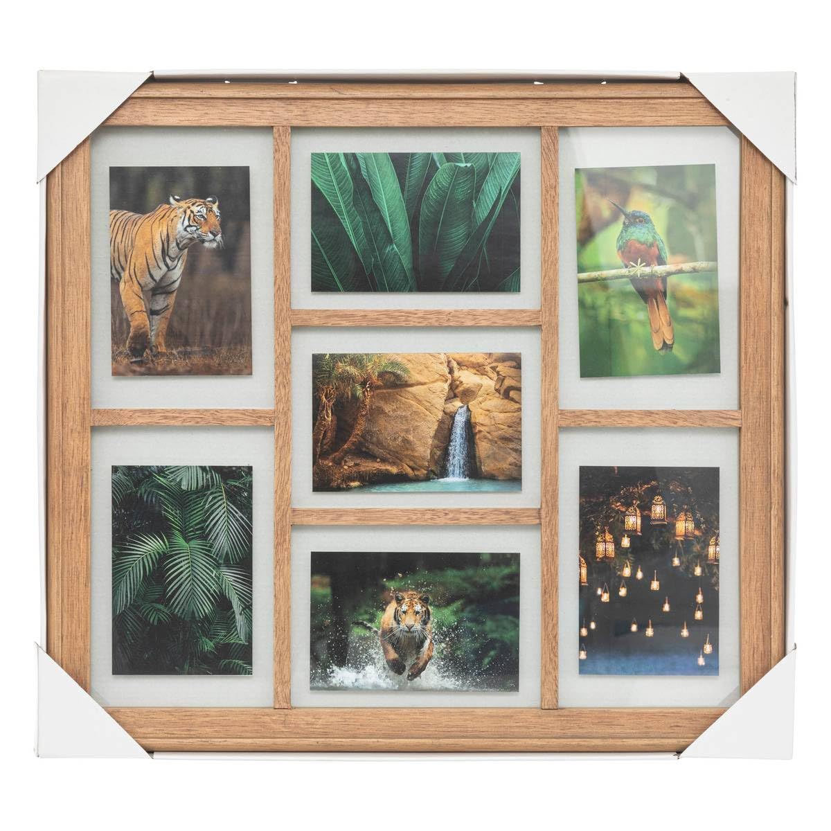 Atmosphera - Multiview Vehicle 7 zdjęć z drewna mango i szkła 52,1 x 47,5 cm