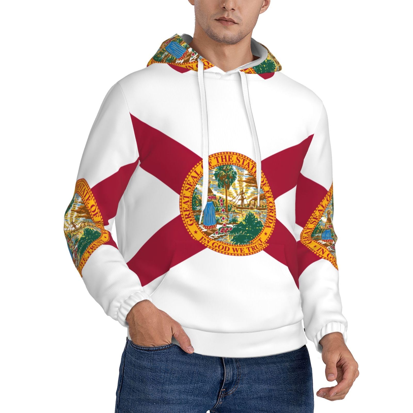 Sweat à capuche épais homme drapeau Floride molletonné - 8