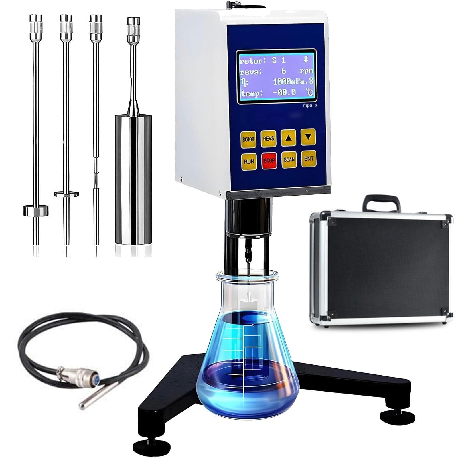 Cyfrowy lepkościomierz laboratoryjny z wyświetlaczem cyfrowym, cyfrowy laboratoryjny tester lepkości z 4 wirnikami, laboratoryjny tester lepkości płynów z wyświetlaczem LCD(5S)