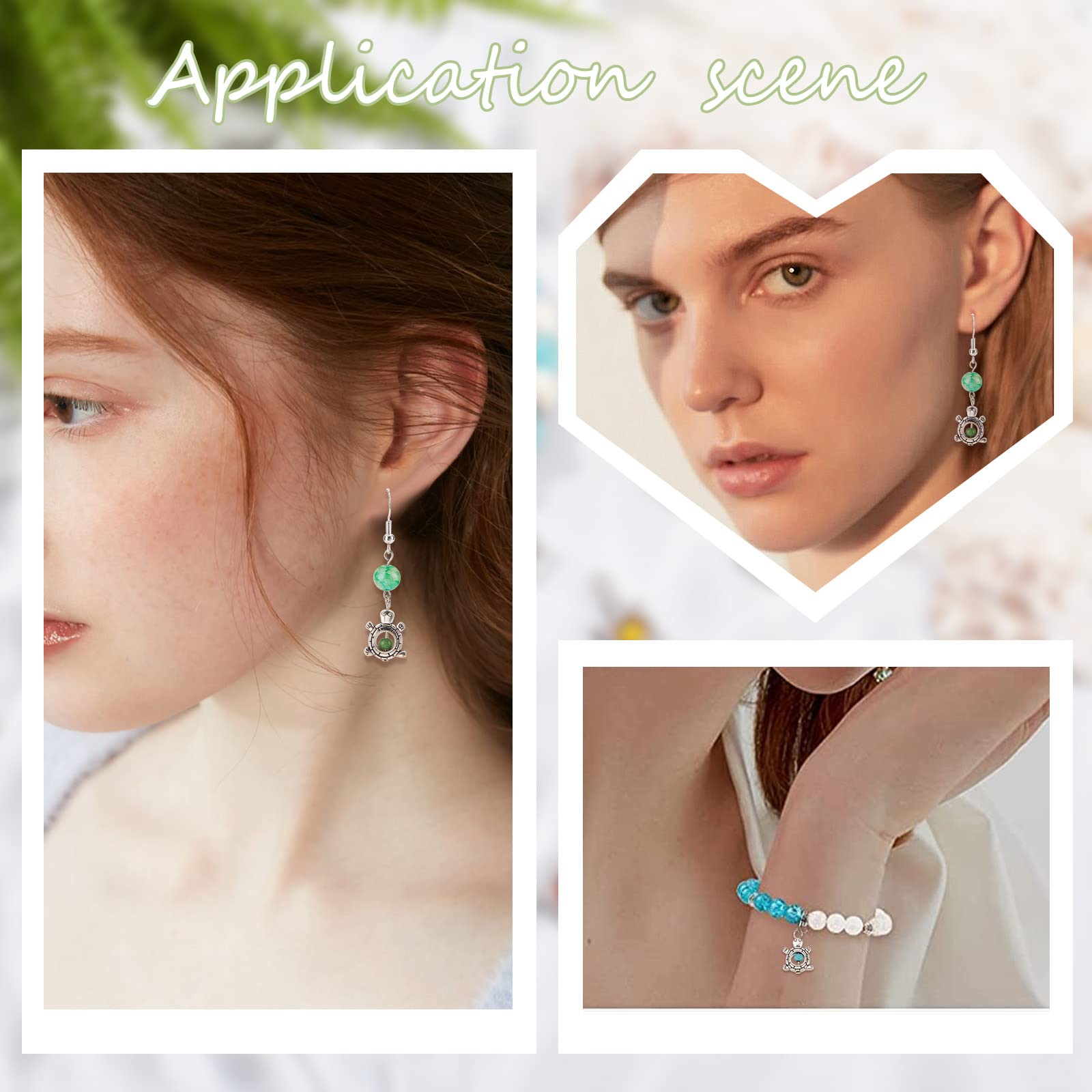 50 Charms Tartarughe Marine In Turchese - Perline Per Bracciali, Collane E Orecchini Fai Da Te - Foto 2