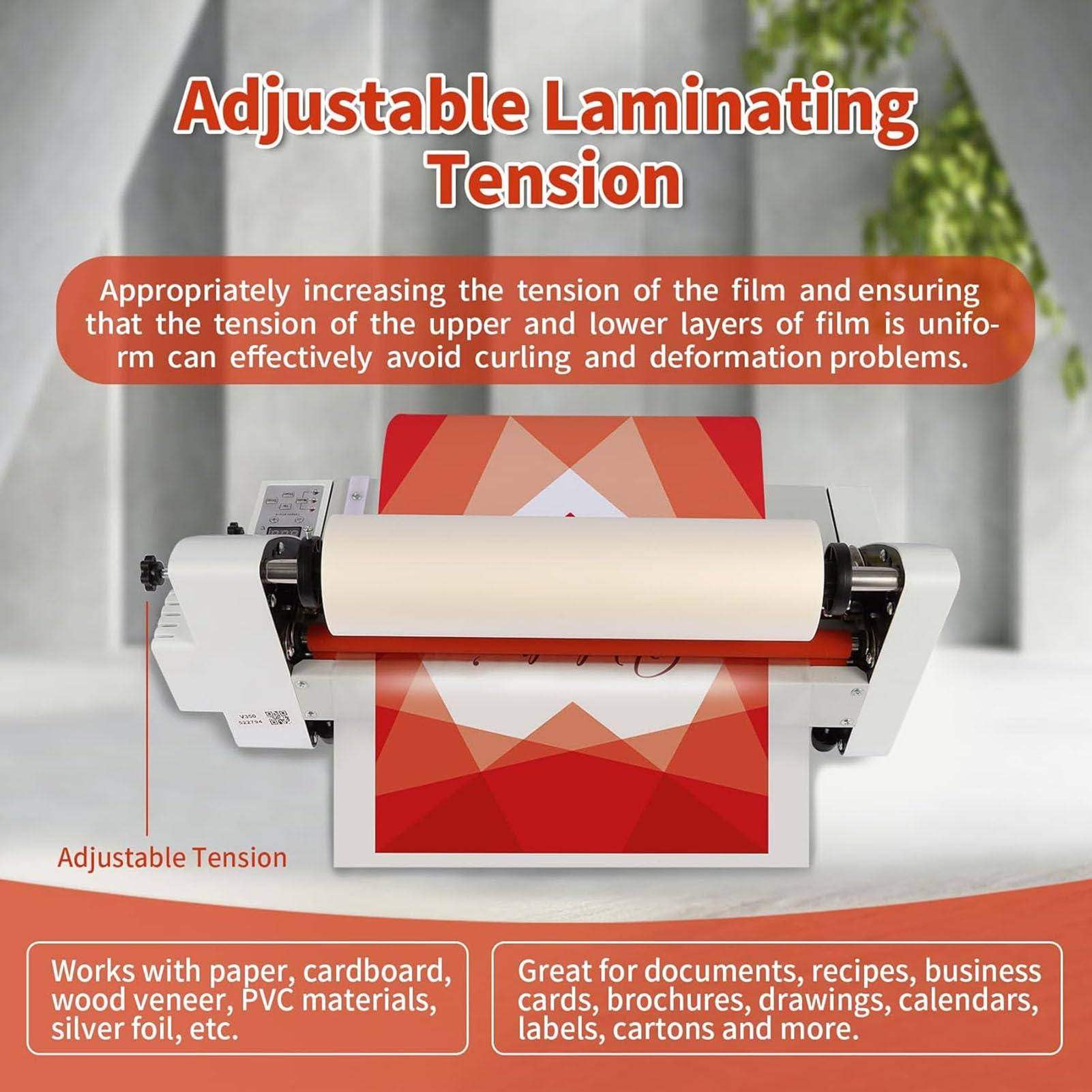 Plastificatrice Professionale V350, Spessore di Plastificazione 0,1-5 Mm, Plastificazione a Caldo E a Freddo Combinata, Adatta per Uffici Aziendali, Studi di Stampa E Officine Manuali