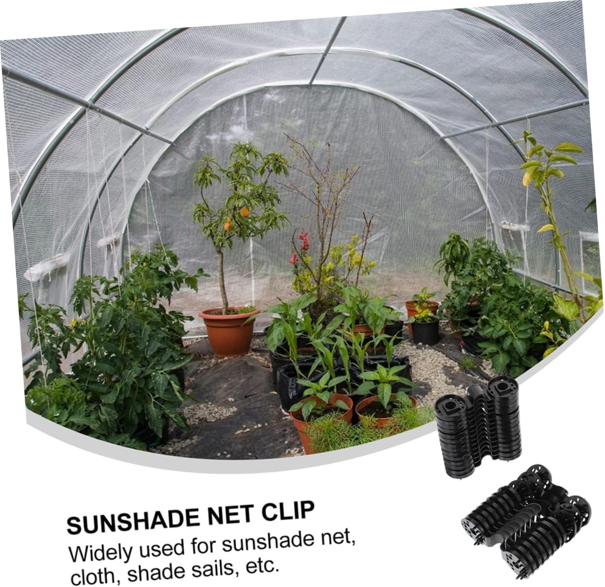 30Pcs Black Sunshade Net Fixing Clips, Reusable Garden Mesh Buckles