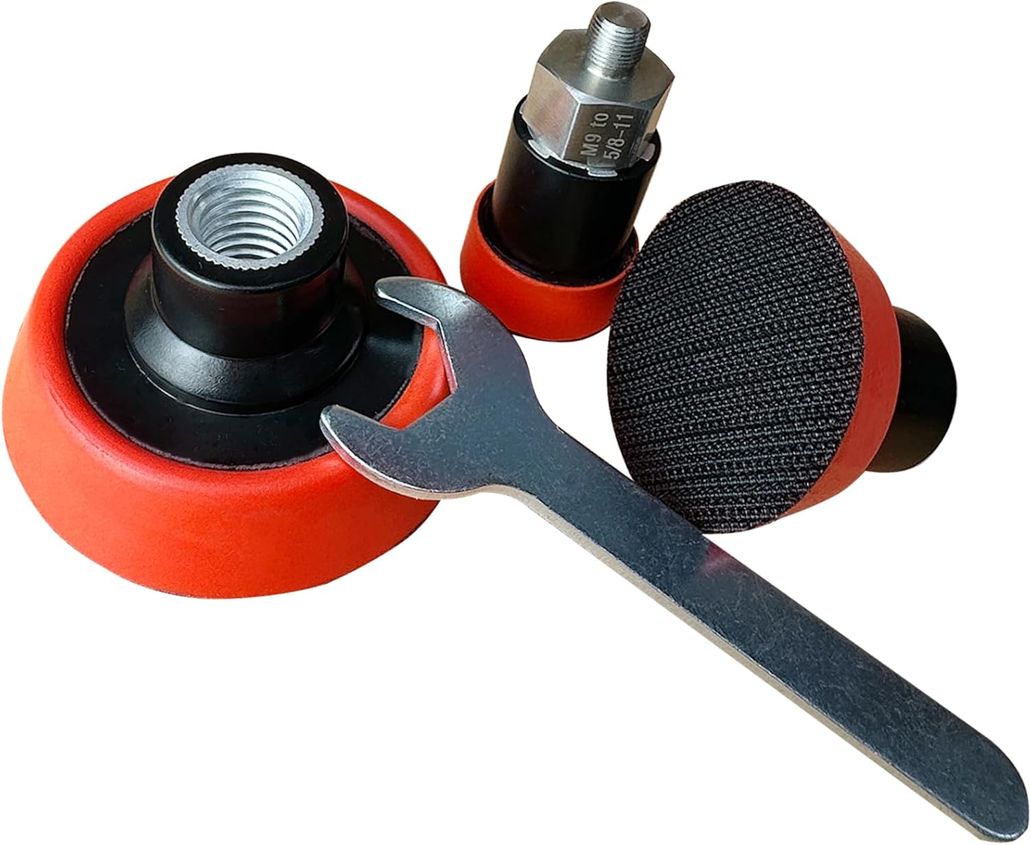 Buffing Polishing Kit for Milwaukee M12 Polisher/Sander,Includes M9 to 5/8-11 Adapter &1“, 2”, 3" Backing Pad, Not Including Sponge and Wool Buffing Pads (5pcs)