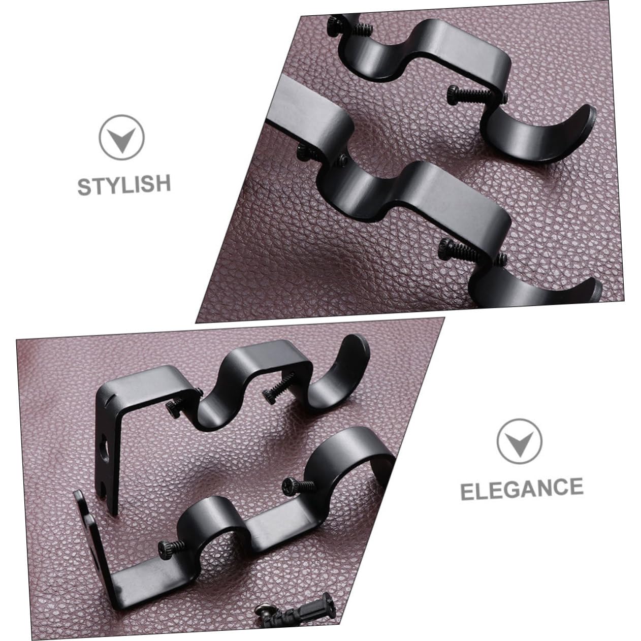 4stücke Teiliges Verstellbares Gardinenstangen-halter Stabilem Eisen Für Römische Stangen Mit Dickem Design Schwarz Wandmontierbar Langlebig Und Stabil