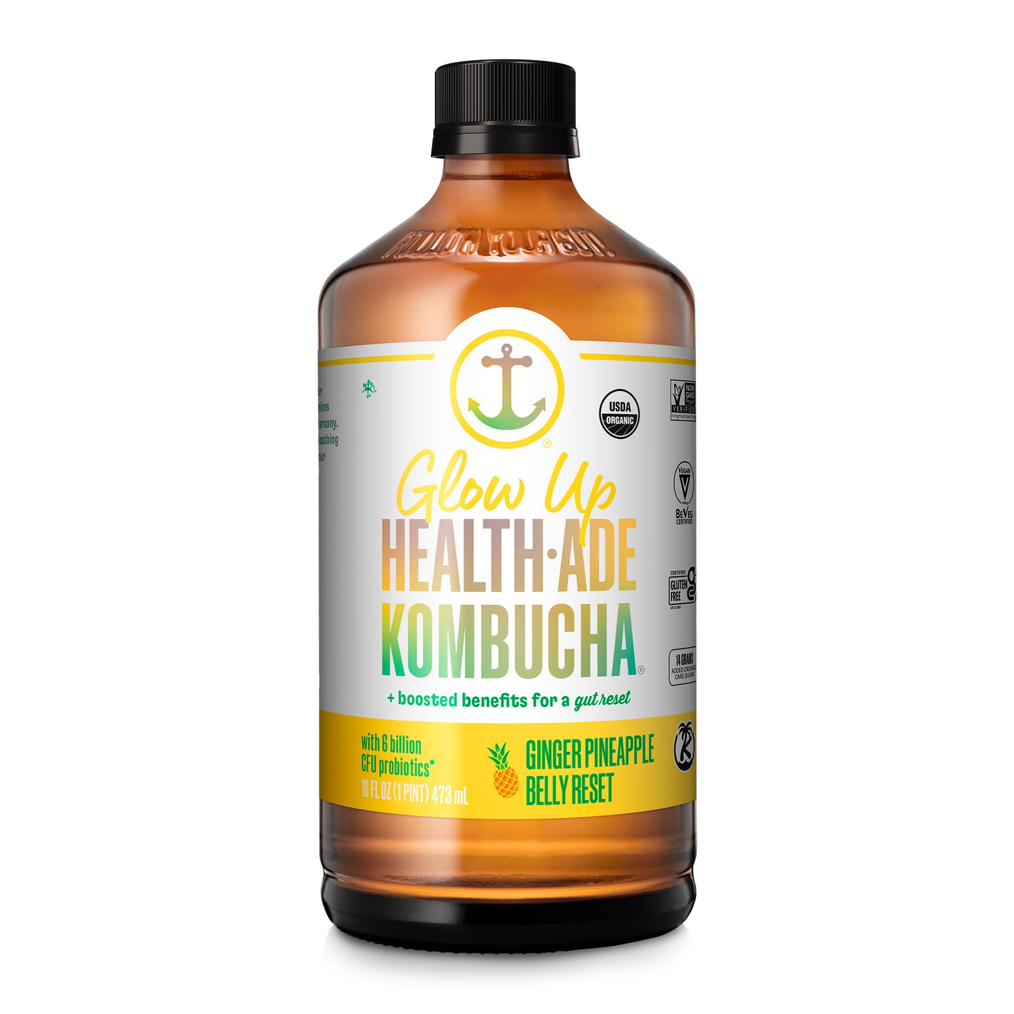 Amazon.com: Health-Ade Kombucha Tea, Ginger Pineapple Belly Reset