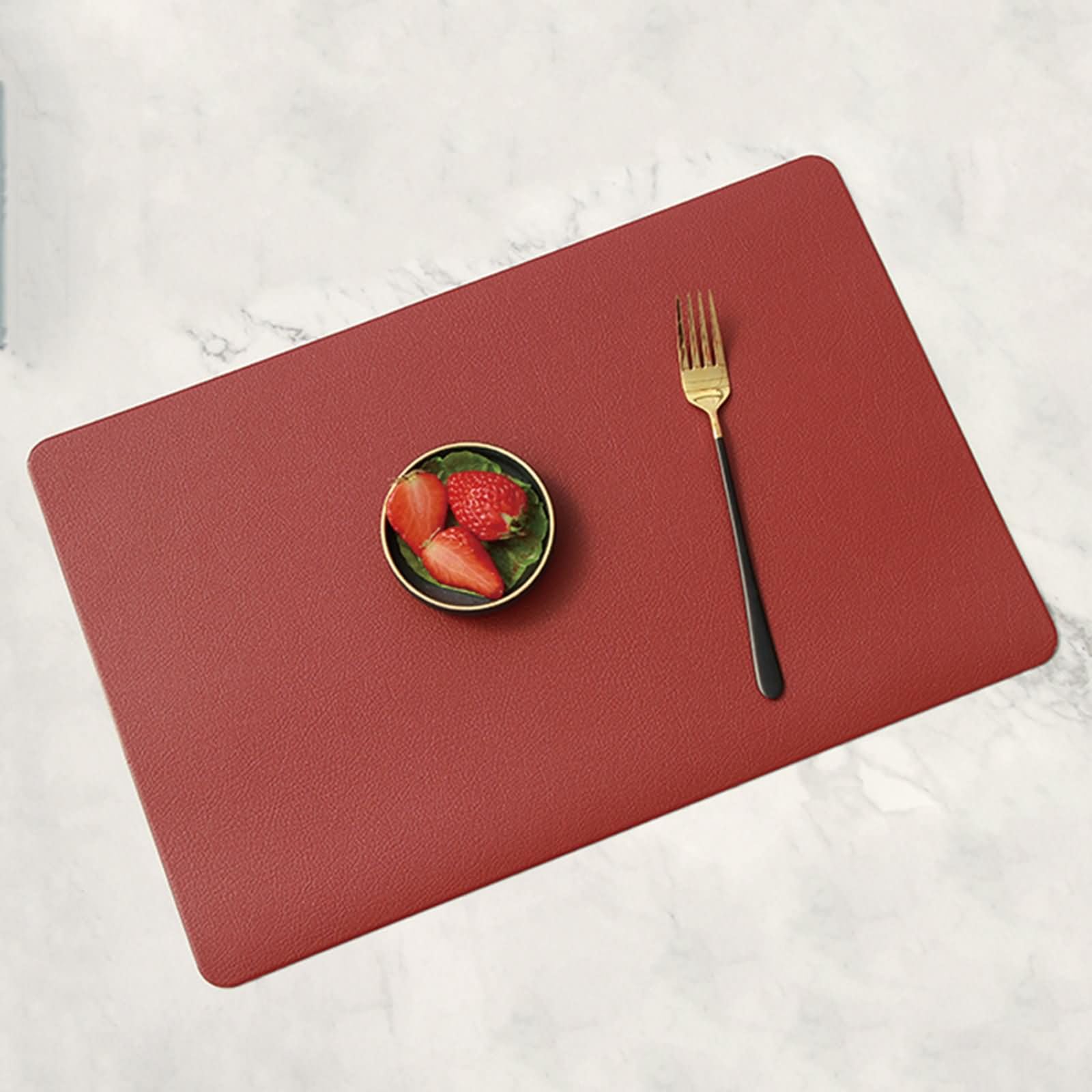 Set de Table Lot de 8, 30 x 45 CM Rouge Set Table Rectangulaire Antidérapant Salon, Couleur Unie avec Rectangle