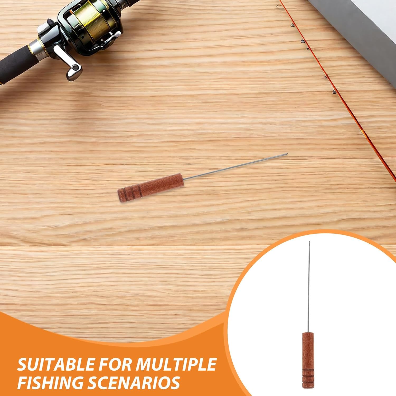 3pcs Stainless Steel Fishing Bait Rigging Needle for Carp and Red Bait with Effortless Worm Threading Feature, Sturdy Rosewood Handle for Freshwater and Saltwater Fishing