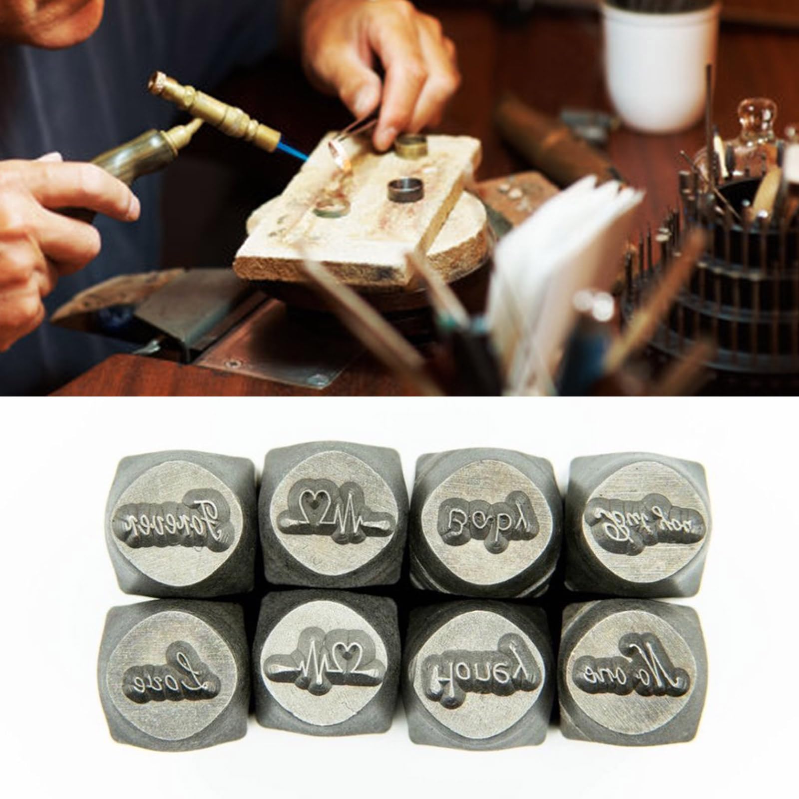 Paquete de 8 cinceles profesionales para tallar joyas, herramienta de yunque de metal para hacer joyas y texturizar equipos de joyería, equipo de fabricación de joyas