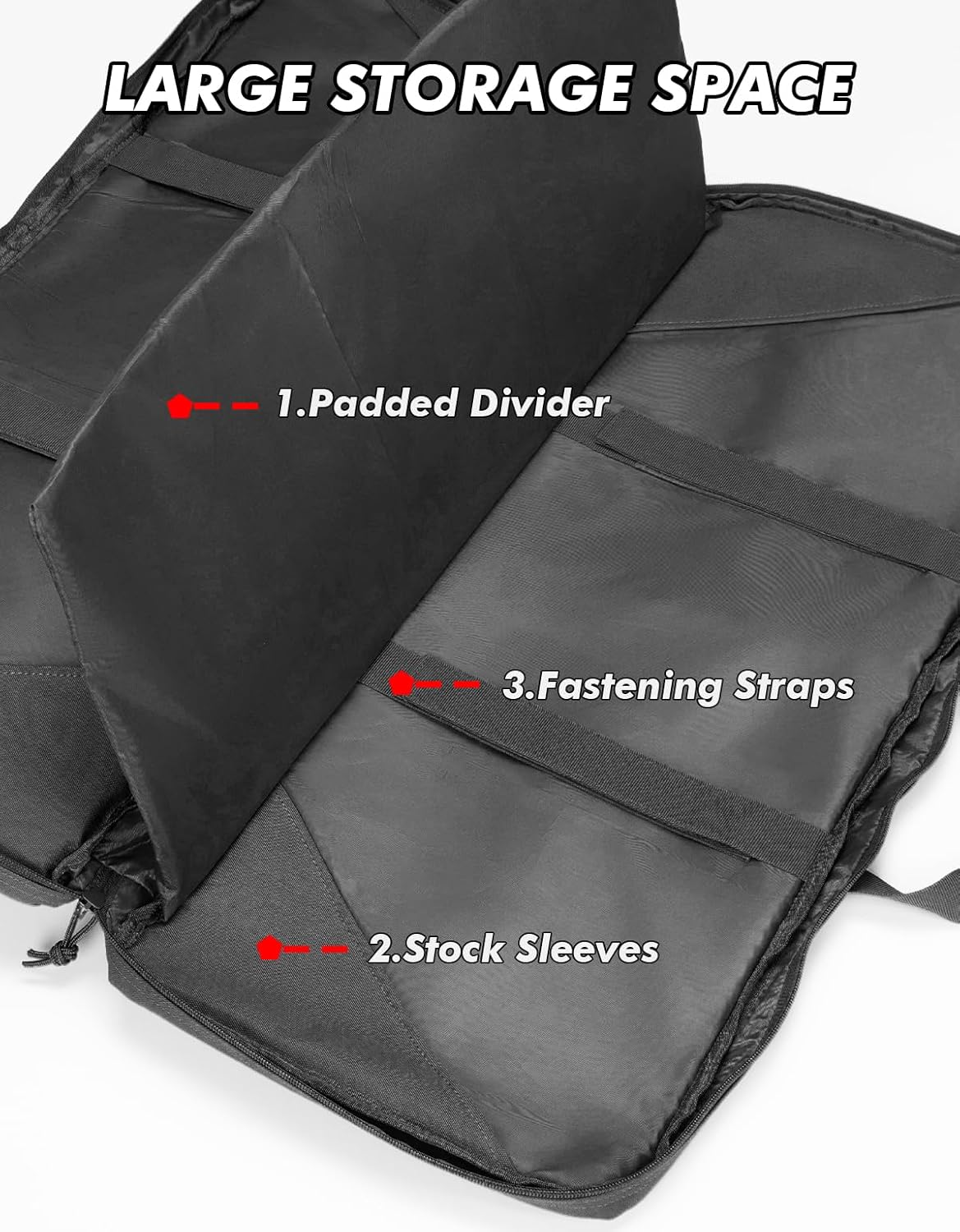 32 inch Soft Rifle Case Rifle Bag, Double Gun Case for Hunting Shooting, Long Gun Carry Bag with Lockable Zipper Laser-Cut Design