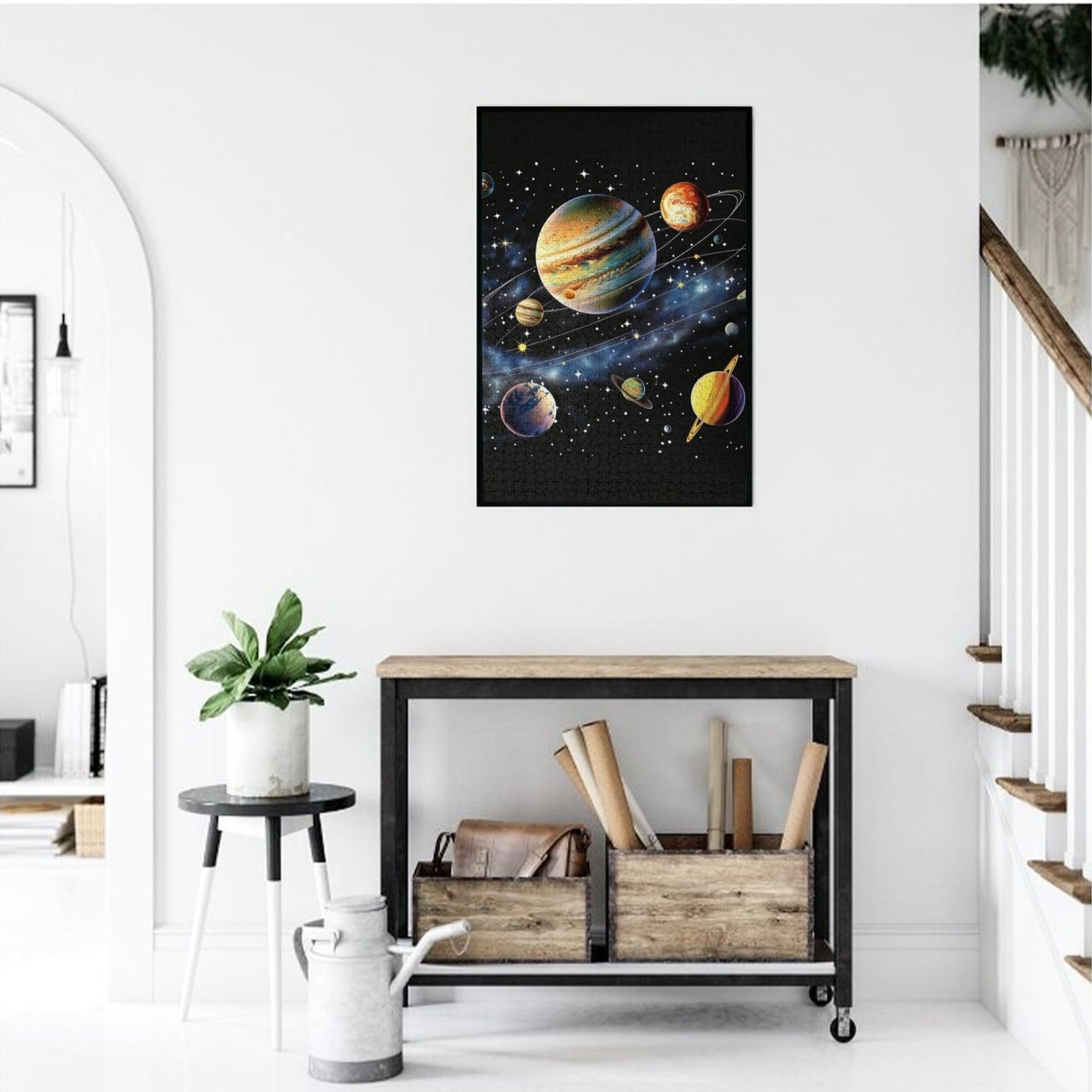 Puzzle stampato con pianeti, stelle e galassia, con scatola, puzzle in legno per adulti e bambini, 1000 pezzi, gioco decorativo divertente per la famiglia
