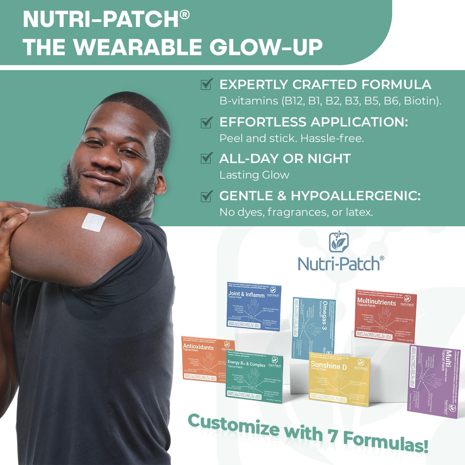NUTRI-PATCH Energy B12 y parche tópico complejo, paquete de 3 (90 parches, suministro de 3 meses)