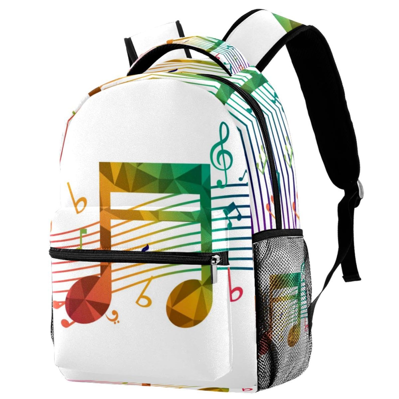 Sac à dos motif notes de musique imprimé original multicolore