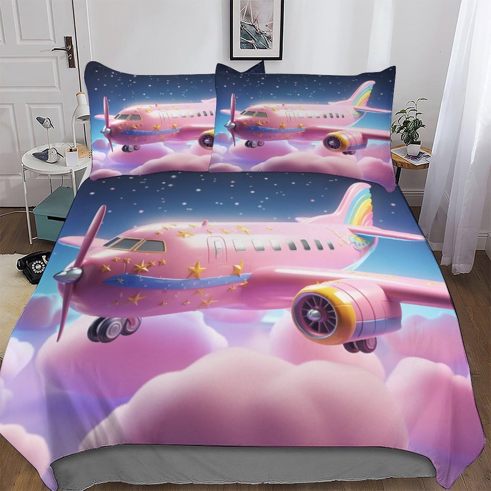 Housse de couette Avion ultra douce pour éliminer les draps rêches et sublimer votre grand lit