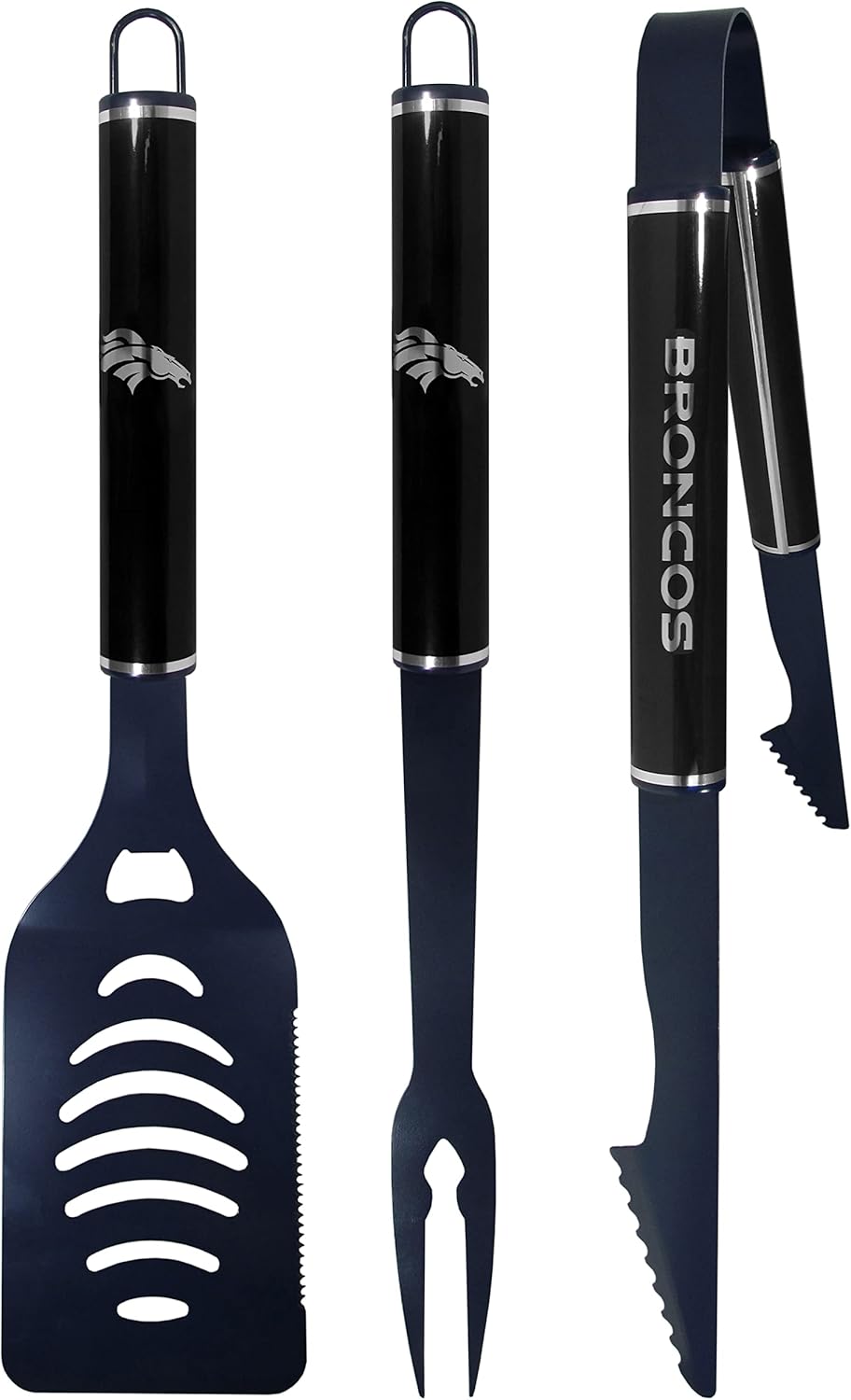 Siskiyou Sports NFL Denver Broncos 3 pc Color and Black BBQ Set, Team Colors, One Size