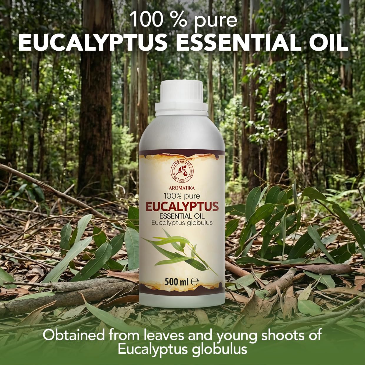 Olejek Eteryczny Eukaliptusowy 500 ml - Eucalyptus Globulus - Olejek Aromatyczny do Dyfuzora - Aromaterapia - Świece Zapachowe - Mydła - Odświeżanie Powietrza