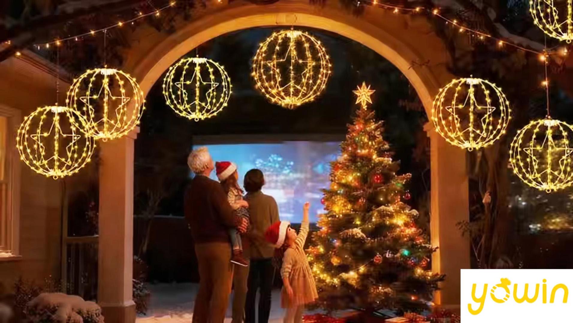 Auting LED Weihnachtskugeln Mit Timer – 2 Stück, 20 Cm, 81 LEDs Warmweiß, IP65 Wetterfest, Mit 8 Modi & Fernbedienung Hängende Leuchtkugel 20cm Warmweiß