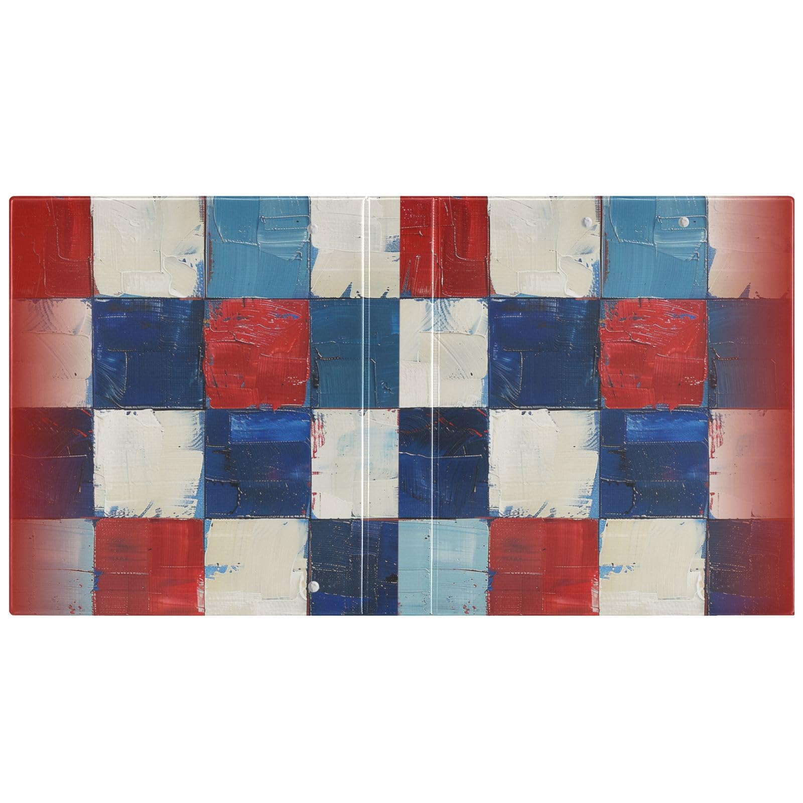 Raccoglitore per materiale scolastico da 1-1/2 pollici, a quadretti rossi, bianchi e blu