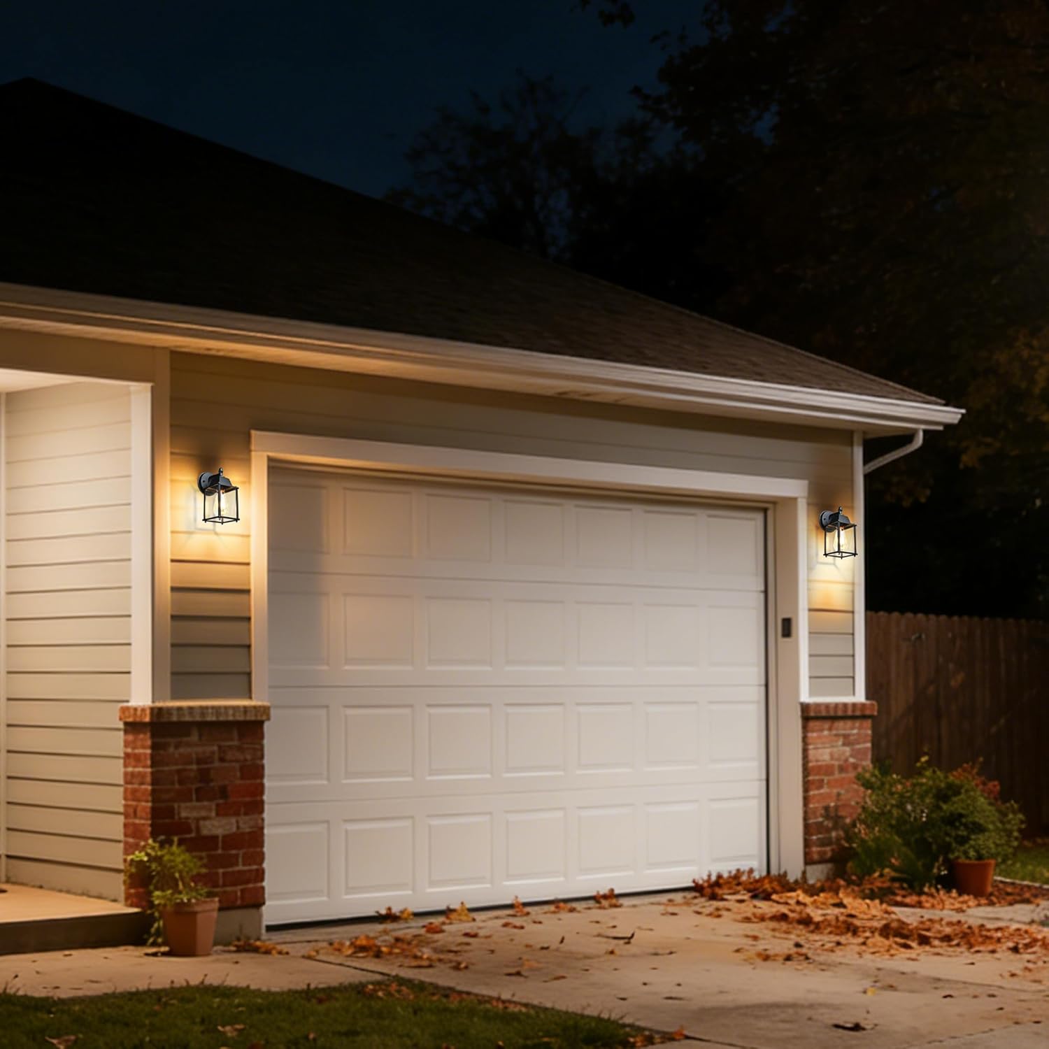 Outdoor Wall Lanterns 2 Pack, Black Exterior Wall Light Fixtures for Porch Front Door, Waterproof Aluminum Outdoor Wall Sconce with Clear Glass, E26 Base Hardwired Patio Garage Entryway Lights