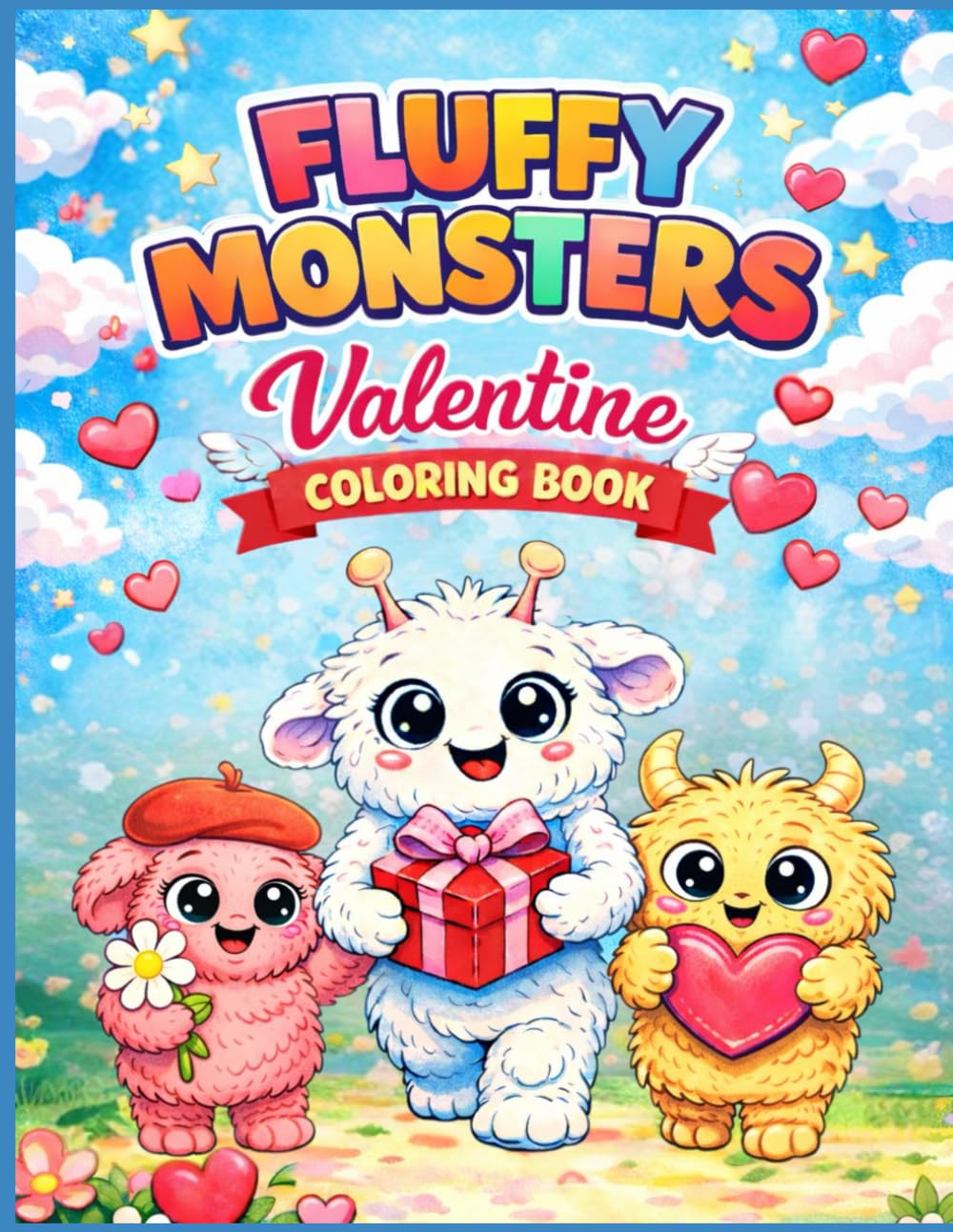 Fluffy Monsters: Valentine’s Day Coloring Book: Cute, Cozy & Kind Monster Friends for Little Artists