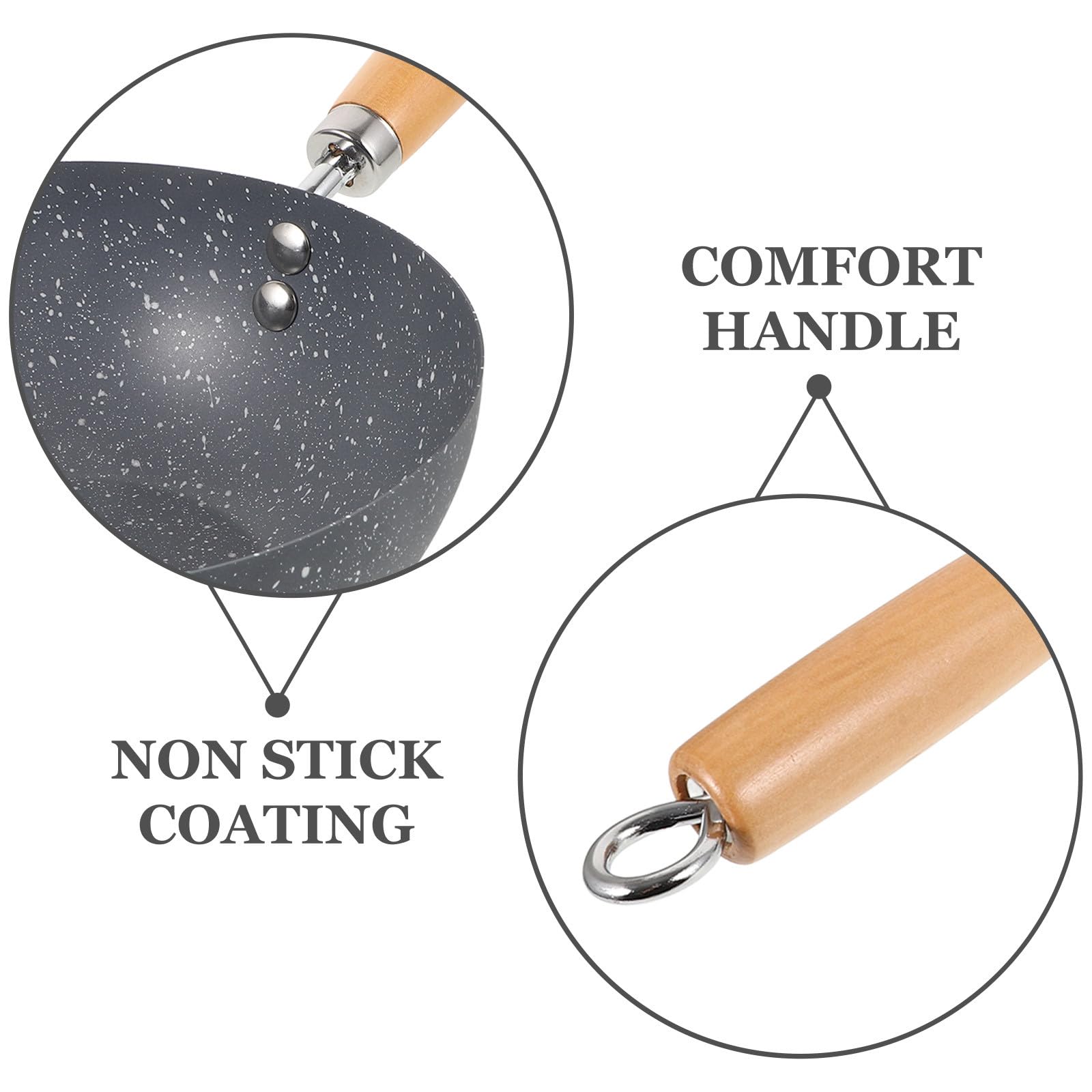 Zerodeko Marmo Ferro in Padella Antiaderente Rivestimento Wok Inox e Effetto Multiuso Friggere Saltare per Cucina Domestica
