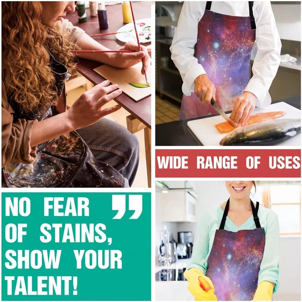 Starry Sky Aprons for Women Men Kid Cooking Baking Apron Kitchen Utility Equipment Accessories
