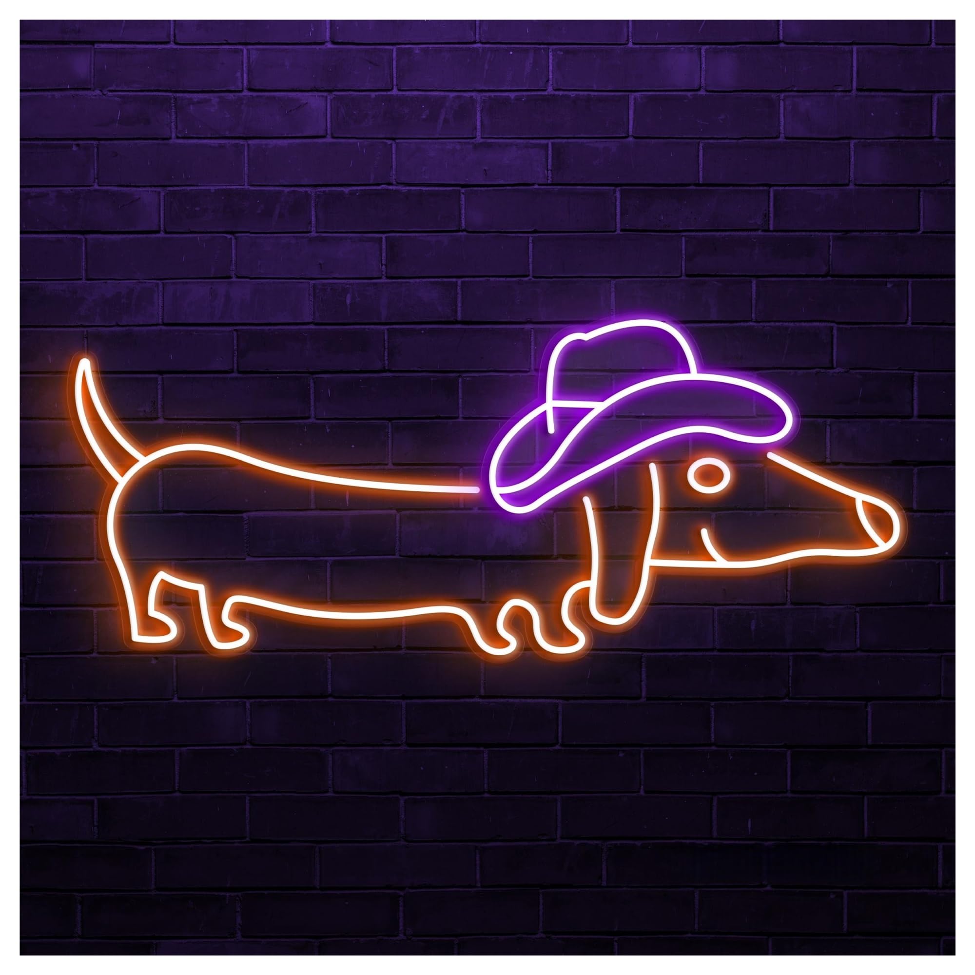 RONGCH Hanging Art Neon Signs Dachshund Dog Neon Sign, Suitable for Pet Shop Decor with Brightness Adjustable 50cm(A)