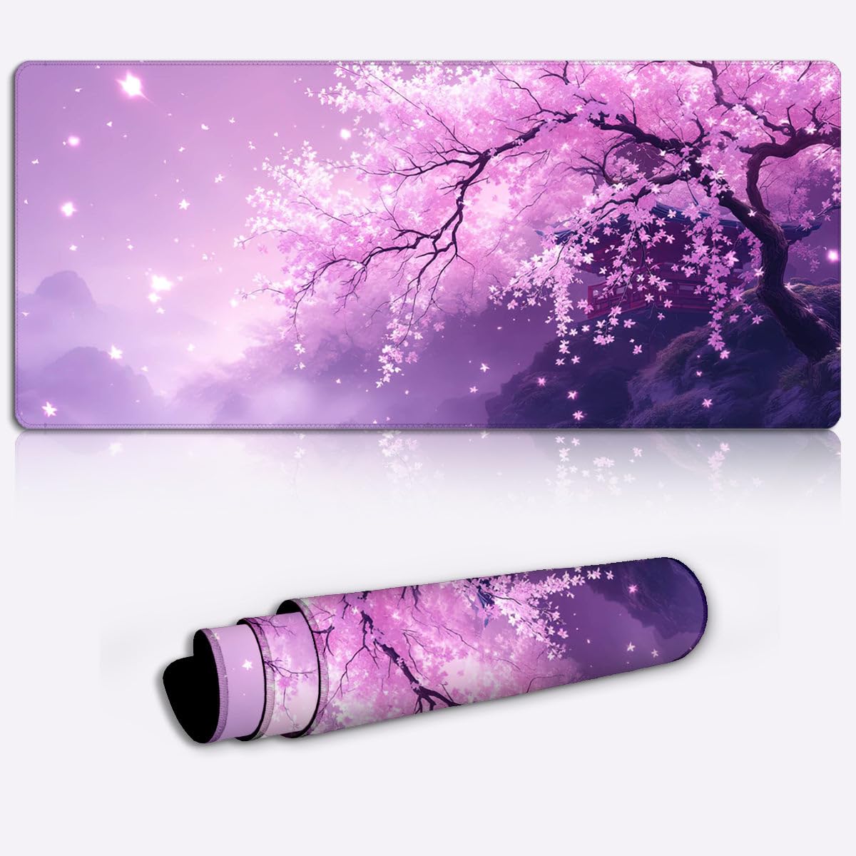 Grand tapis de souris lavable violet 900x400x4mm avec base en caoutchouc antidérapante