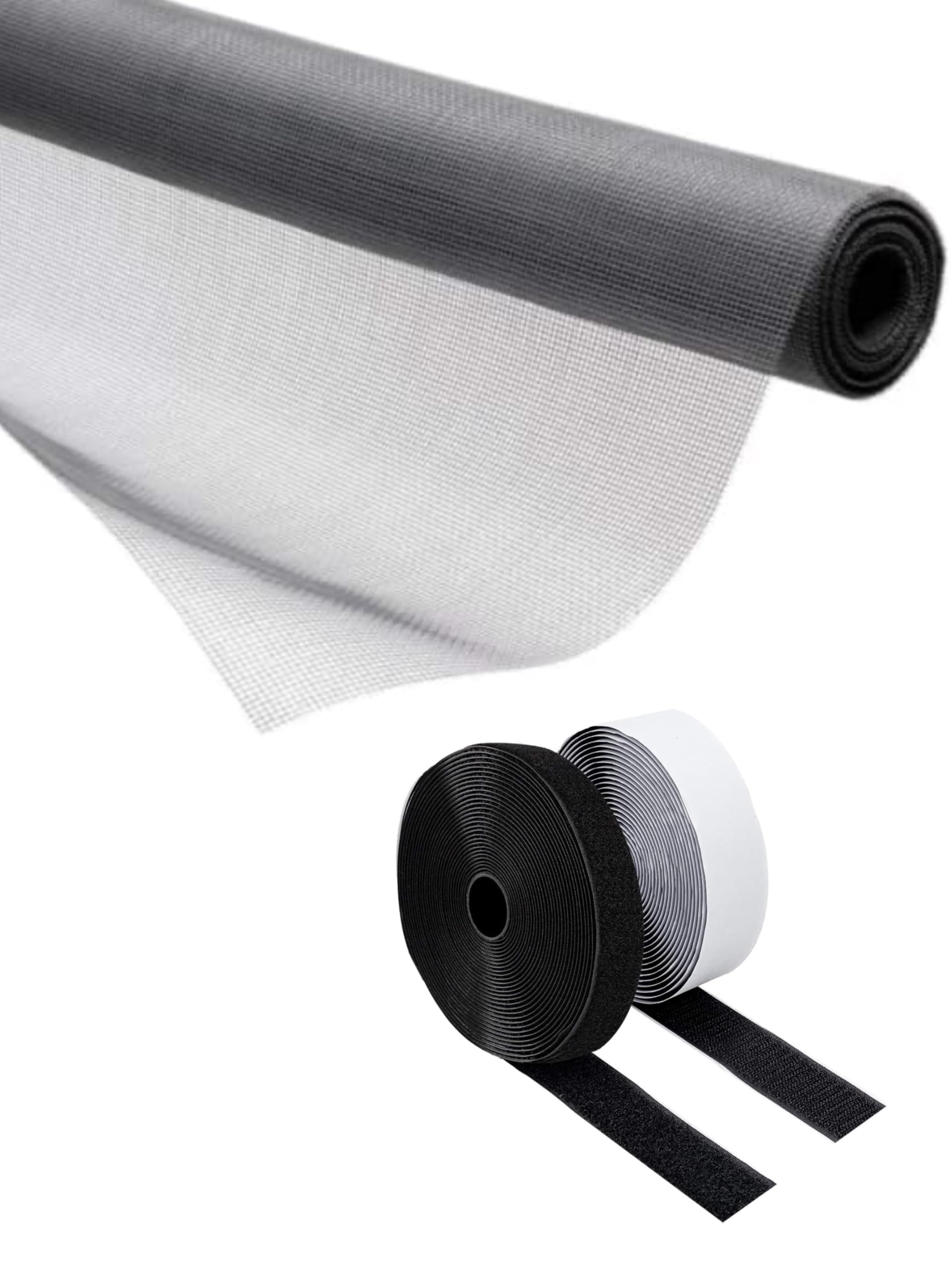 AKKIAGRO 120 GSM Upgraded & Unstritched Window Mosquito Net | with Adheasive Loop & Hook Tapes [ [ Grey Color ] (4 x 6 Feet)