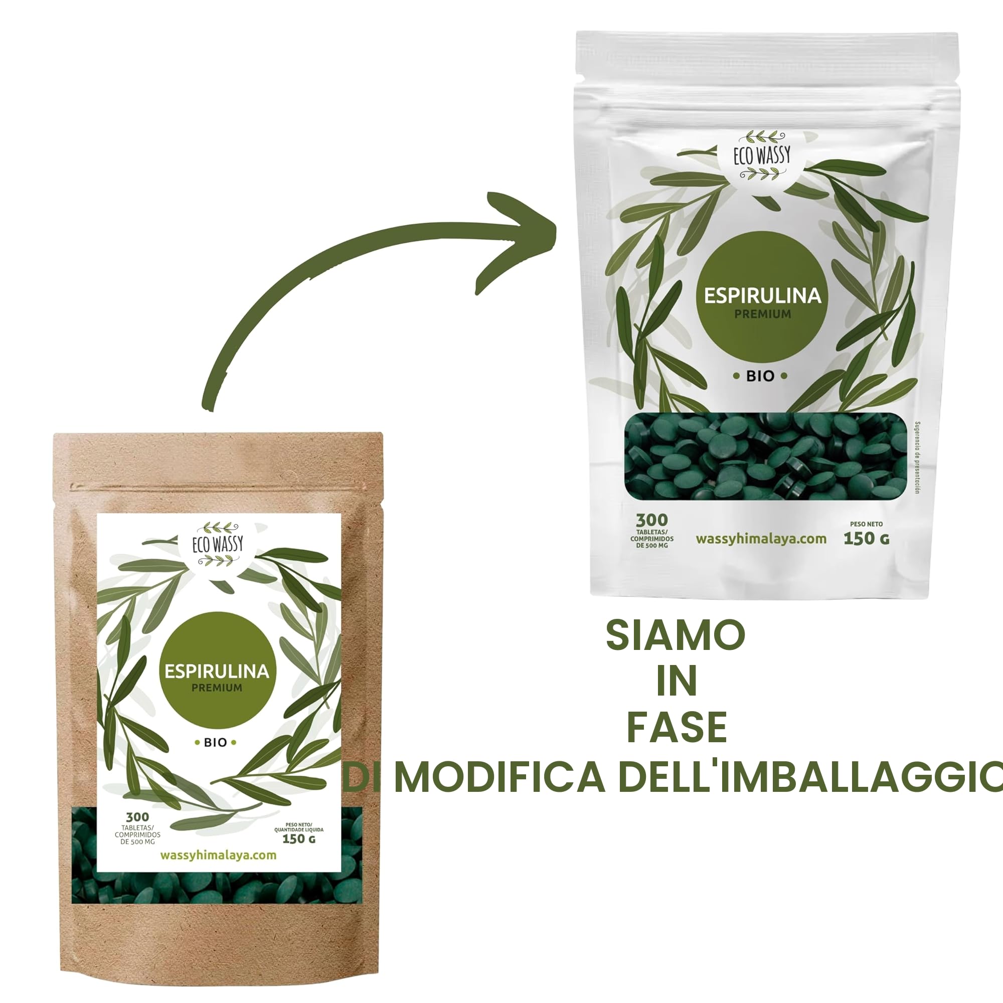 Spirulina Organica 300 Compresse. Dose Massima 3000 mg. 100% Alga Spirulina di Massima Purezza. Antiossidante, Naturale e Senza Additivi | Detox/Saziante/Vegano. Super Alimento in Pillola