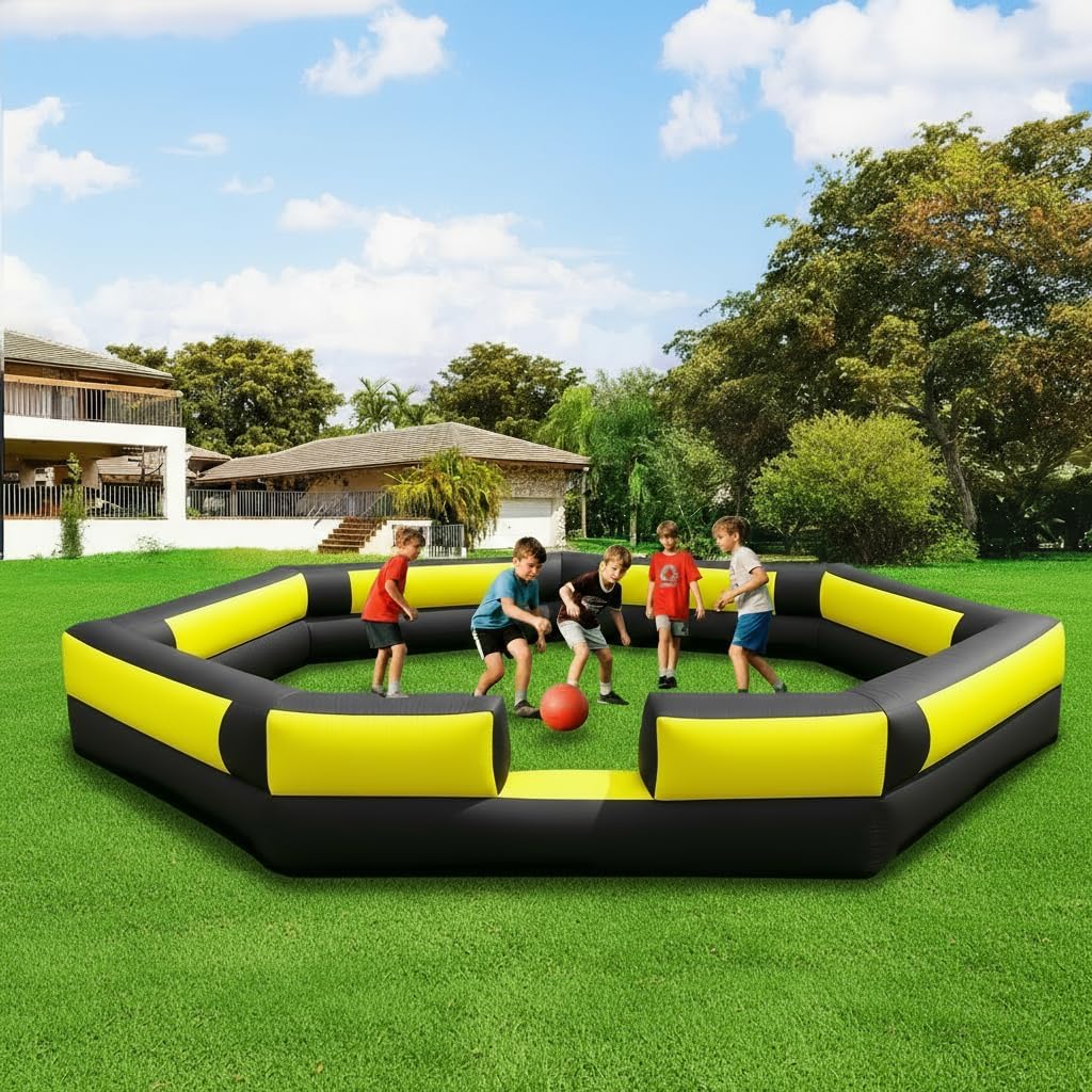 Inflatable Gaga Ball Pit 17FT with Built-in Blower, Portable Large Gaga Ball Pit for Indoor & Outdoor Activities, Inflatable Sport Games, Family Activities
