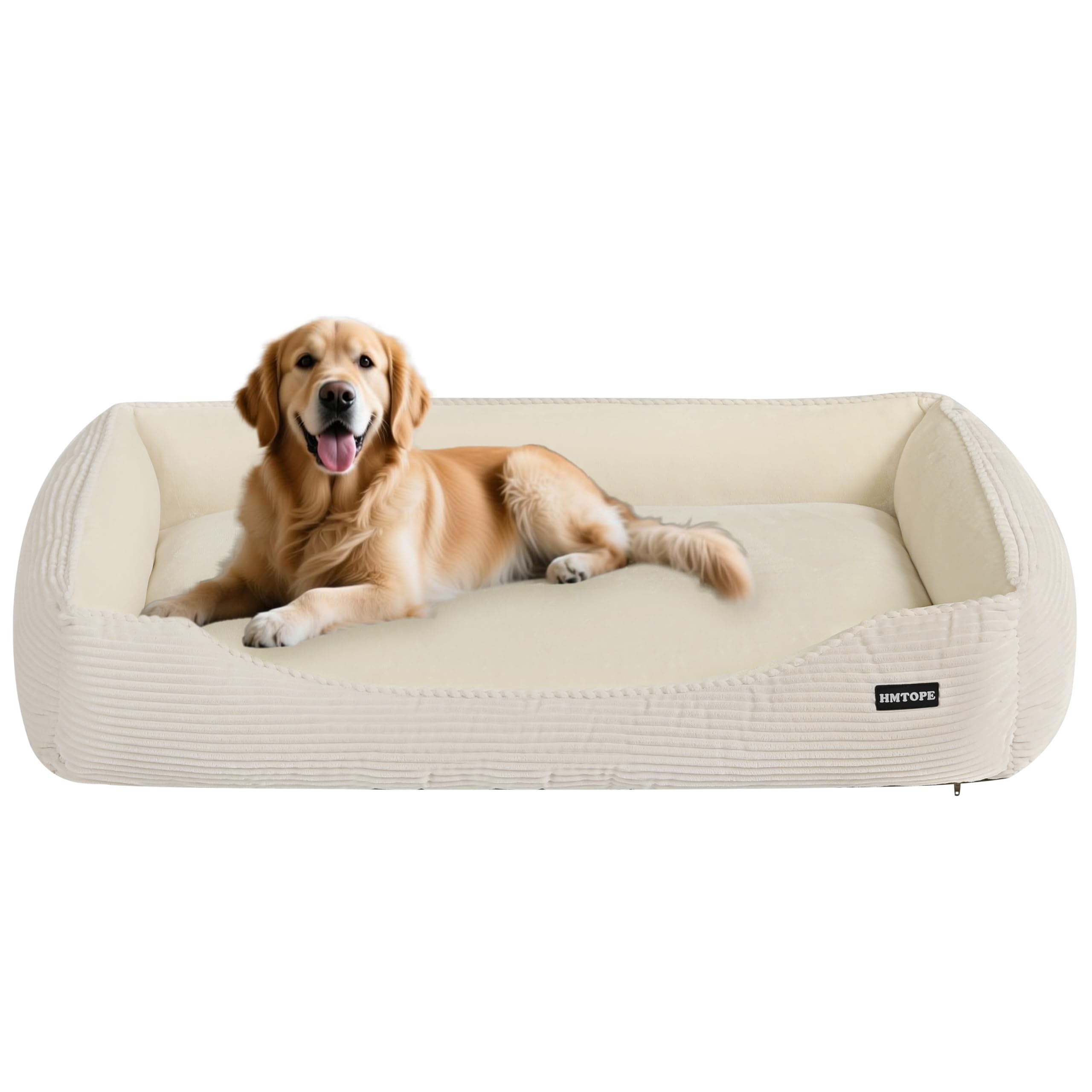 HMTOPE Hundebett, Hundesofa, Hundematte aus Cord, S/M/L, rutschfest, Abnehmbar und Waschbar, Weich und Atmungsaktiv