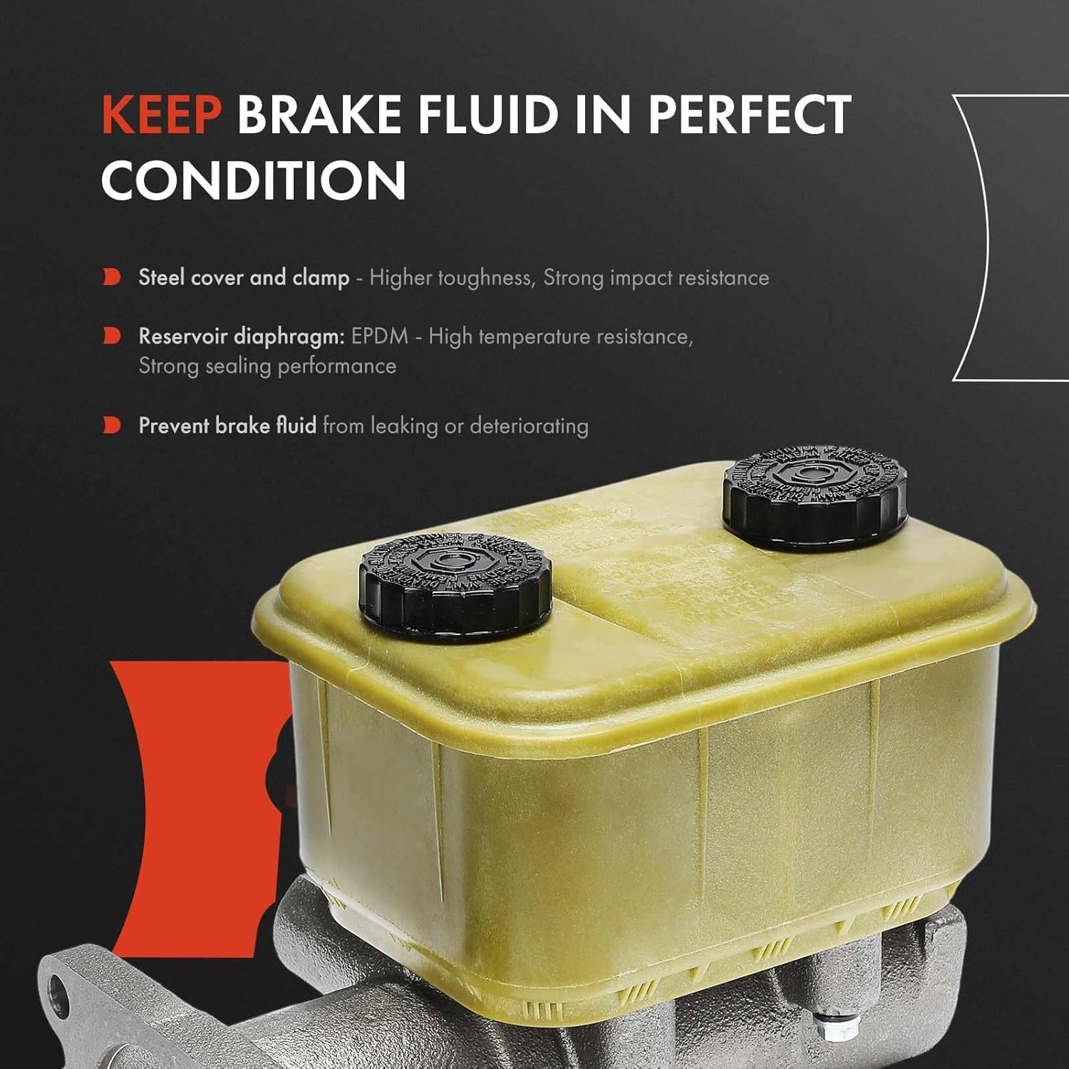 A-Premium Brake Master Cylinder with Reservoir and Cap Compatible with Chevrolet and GMC Vehicles - C60 1980-1984, C70 1980, C7000 1979-1985