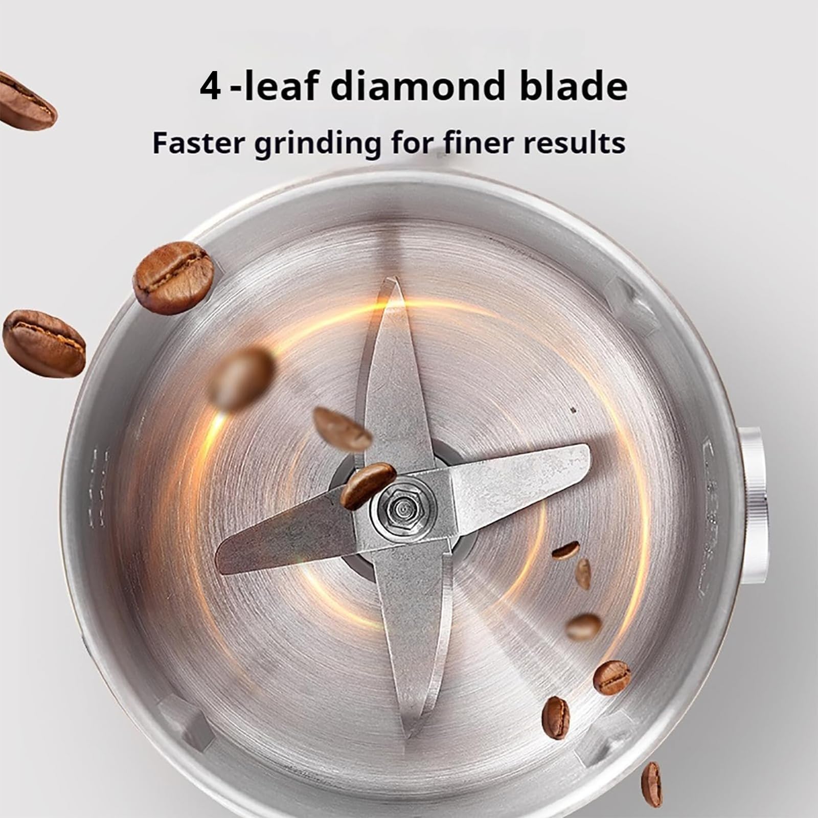 Macinino elettrico da 500 W, 800 g, in acciaio inox, con regolazione a 4 livelli, per caffè, spezie, grano, pepe, macinatura a secco/bagnato, coperchio rimovibile