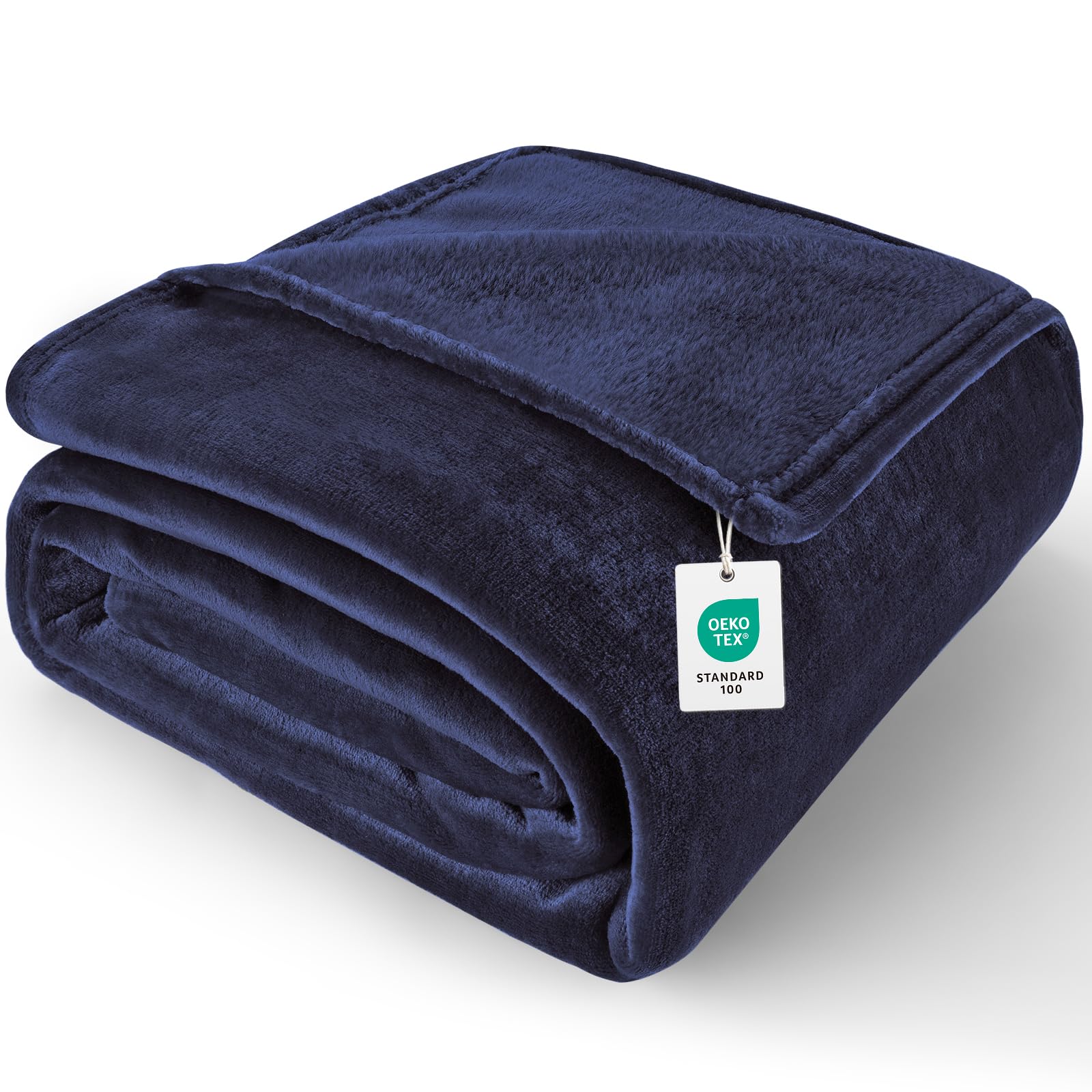 Cinkee Manta Antiarrugas y Antiestática 200x230 cm - Manta Cama Certificada Oeko-Tex- Super Suave y Caliente para Sofá, Cama, Adultos y Niños - Lavable a Máquina（Azul）
